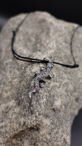 Anhänger "Gecko" · 925 Sterling Silber · magenta Zirkonia