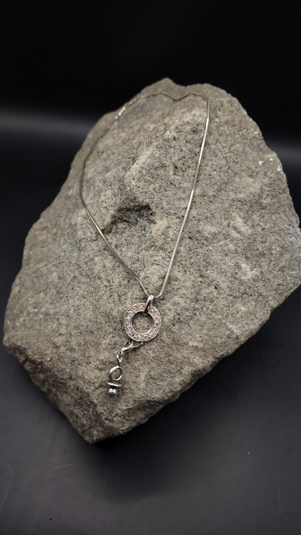Anhänger "frischgebackene Mama" · 925 Sterling Silber · rosa Zirkonia