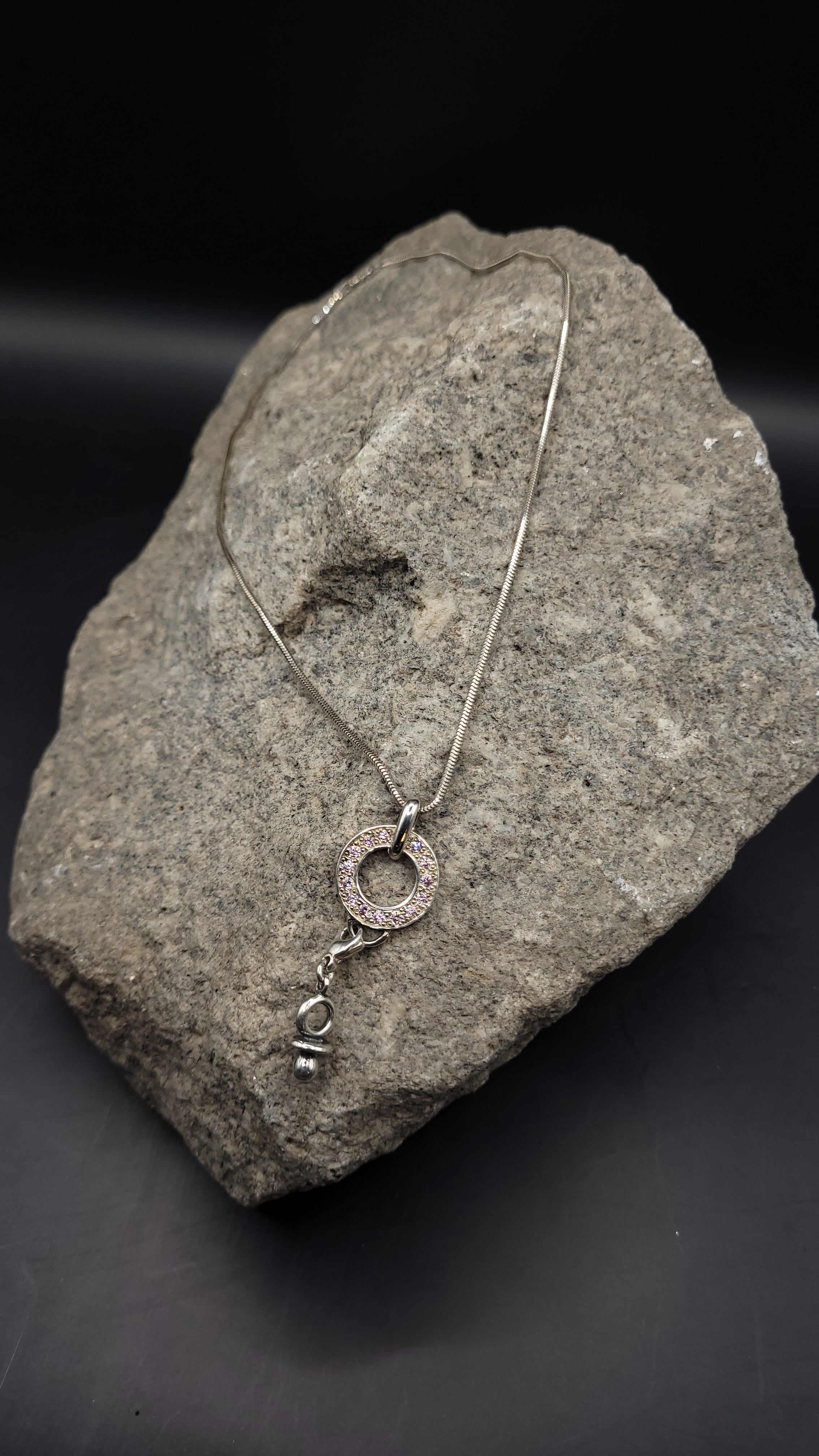 Anhänger "frischgebackene Mama" · 925 Sterling Silber · rosa Zirkonia