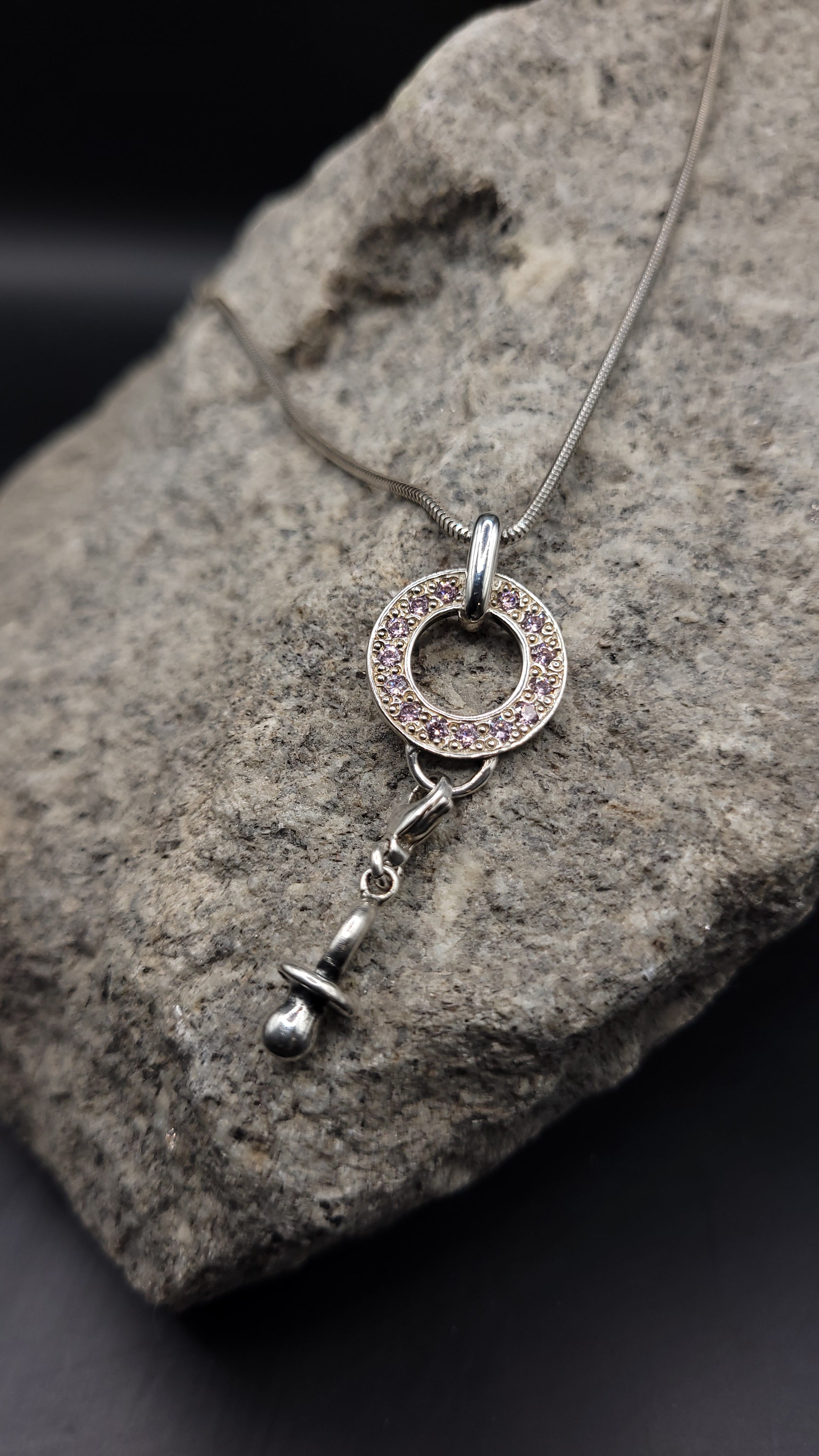 Anhänger "frischgebackene Mama" · 925 Sterling Silber · rosa Zirkonia