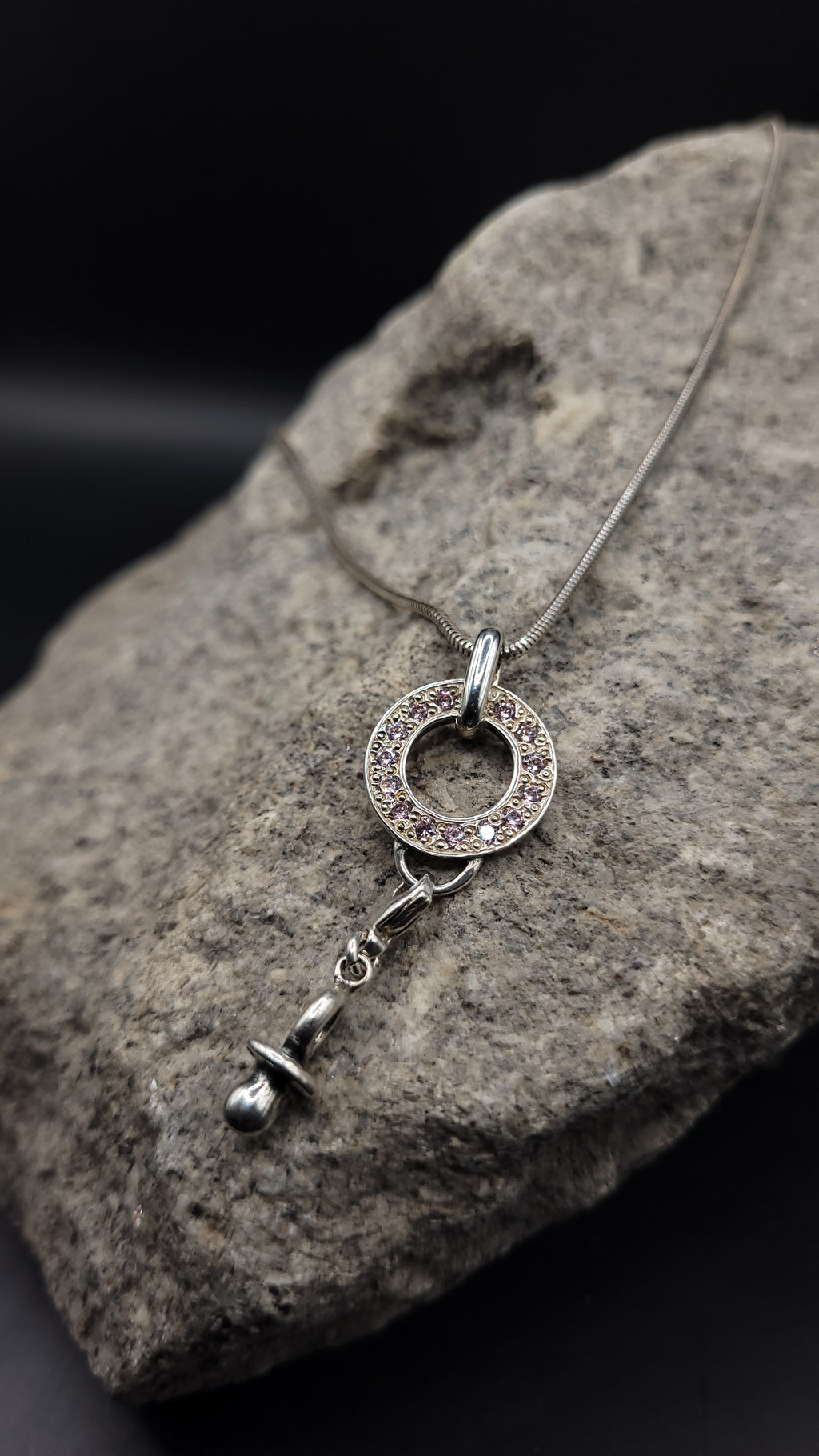 Anhänger "frischgebackene Mama" · 925 Sterling Silber · rosa Zirkonia