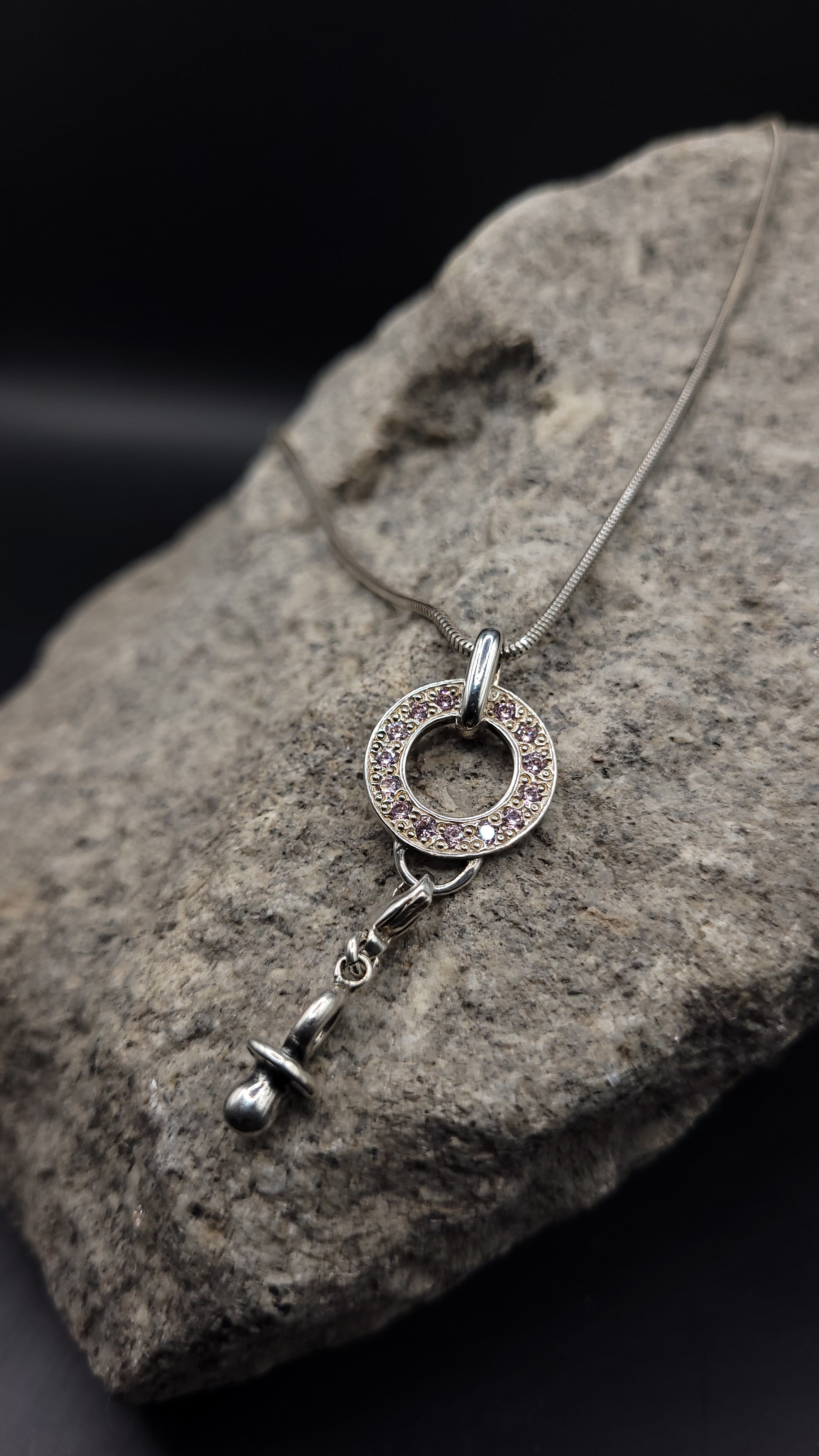 Anhänger "frischgebackene Mama" · 925 Sterling Silber · rosa Zirkonia