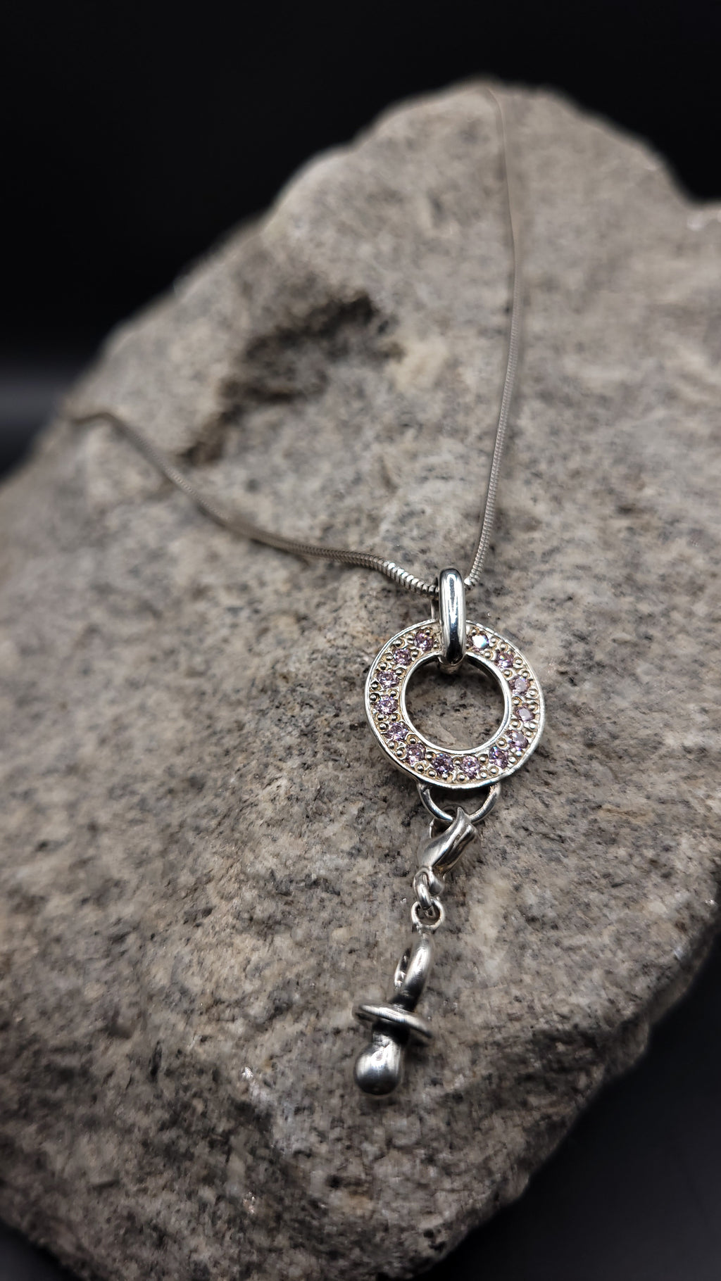 Anhänger "frischgebackene Mama" · 925 Sterling Silber · rosa Zirkonia