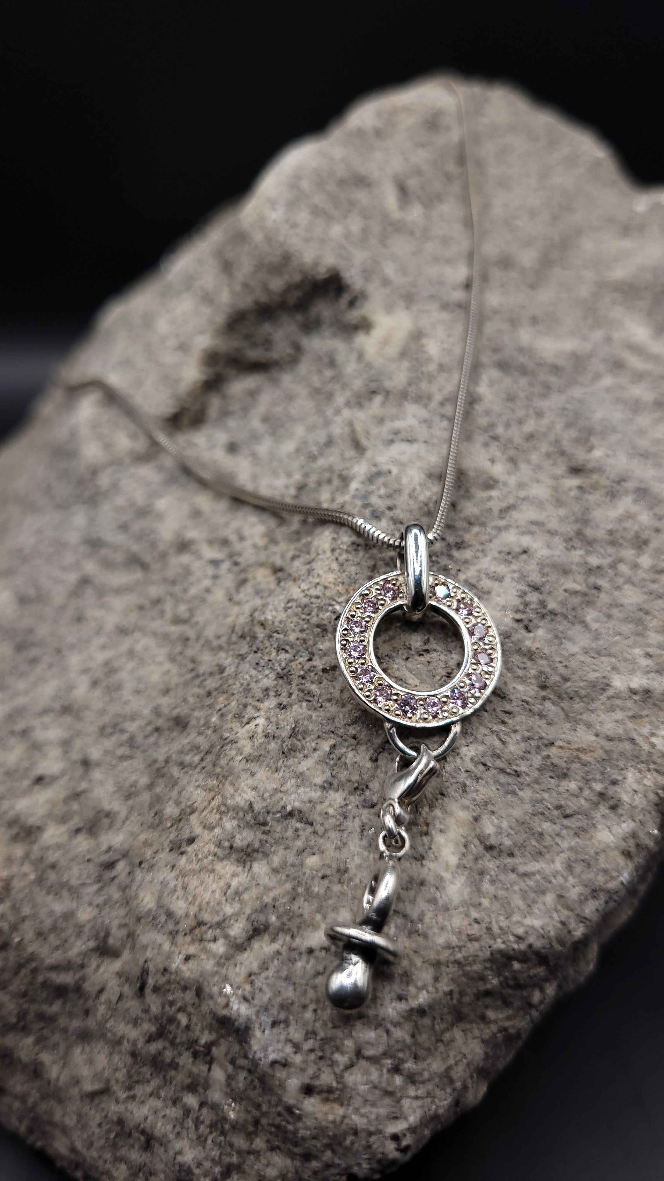 Anhänger "frischgebackene Mama" · 925 Sterling Silber · rosa Zirkonia