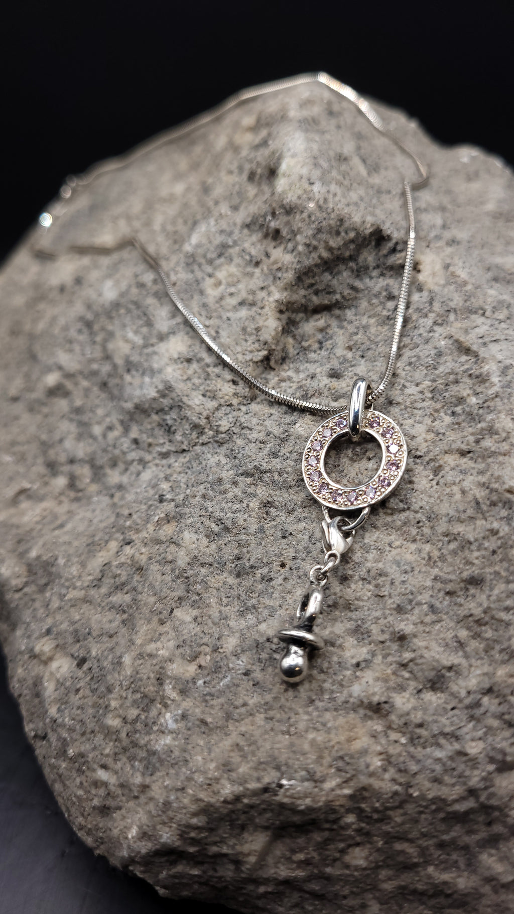 Anhänger "frischgebackene Mama" · 925 Sterling Silber · rosa Zirkonia