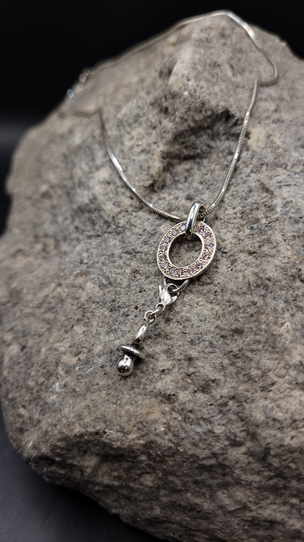 Anhänger "frischgebackene Mama" · 925 Sterling Silber · rosa Zirkonia