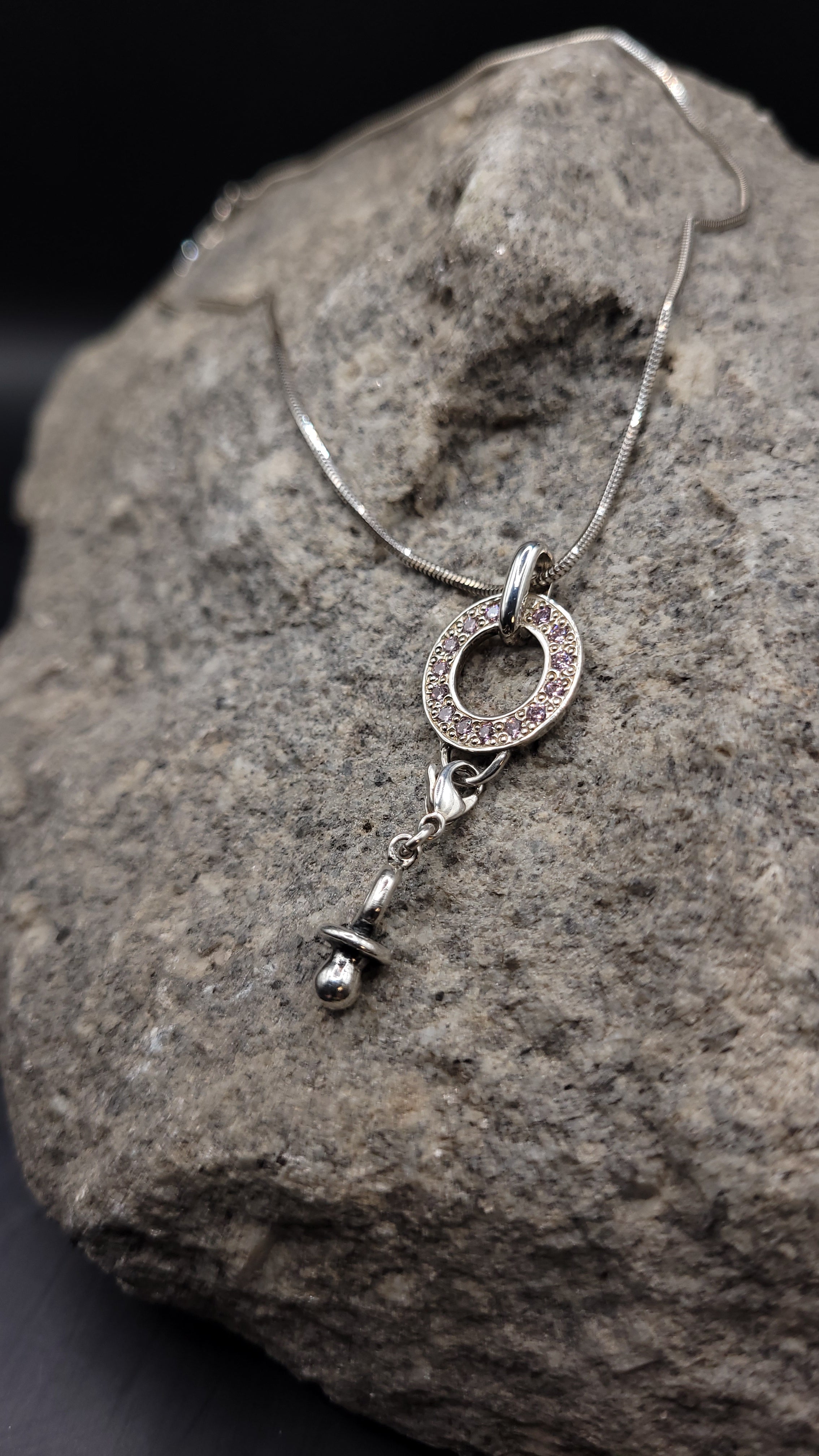 Anhänger "frischgebackene Mama" · 925 Sterling Silber · rosa Zirkonia