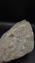 Collier "Tulpe" · 925 Sterling Silber · Edelsteine · Rubin, Smaragd