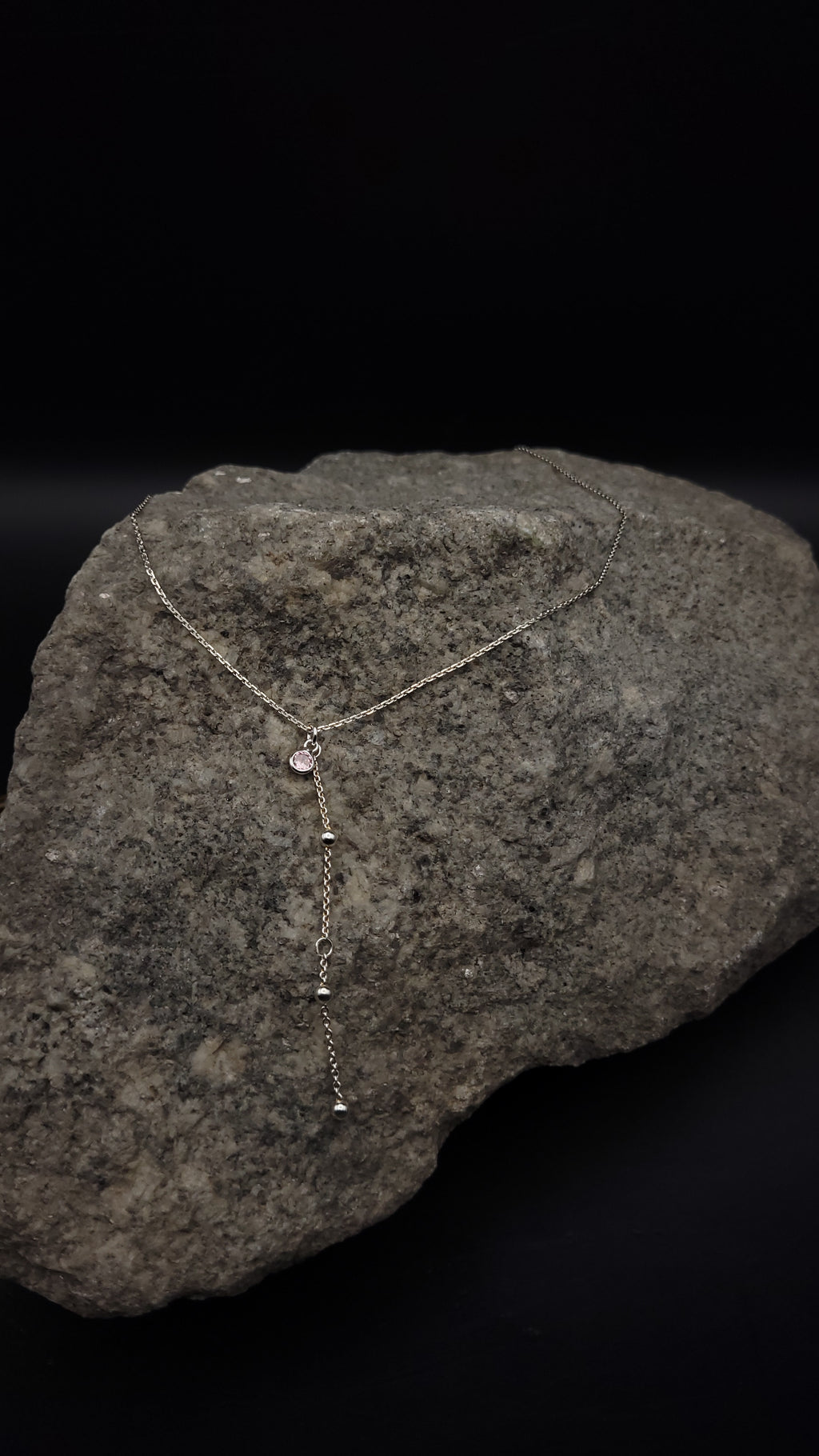 Y-Collier "zartes Rosa" · 925 Sterling Silber · rosa Zirkonia