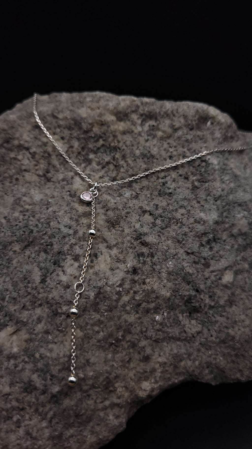 Y-Collier "zartes Rosa" · 925 Sterling Silber · rosa Zirkonia