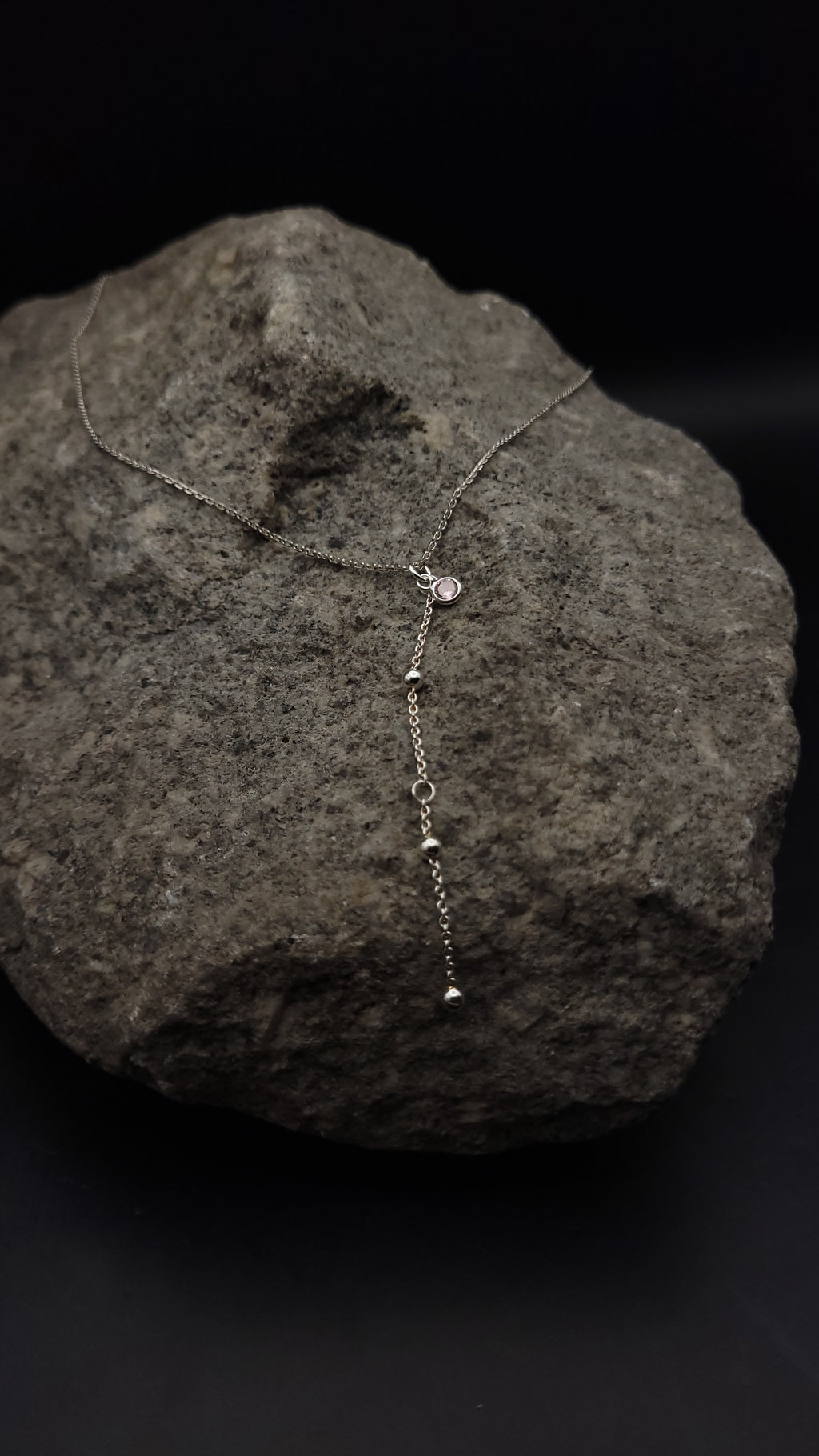 Y-Collier "zartes Rosa" · 925 Sterling Silber · rosa Zirkonia