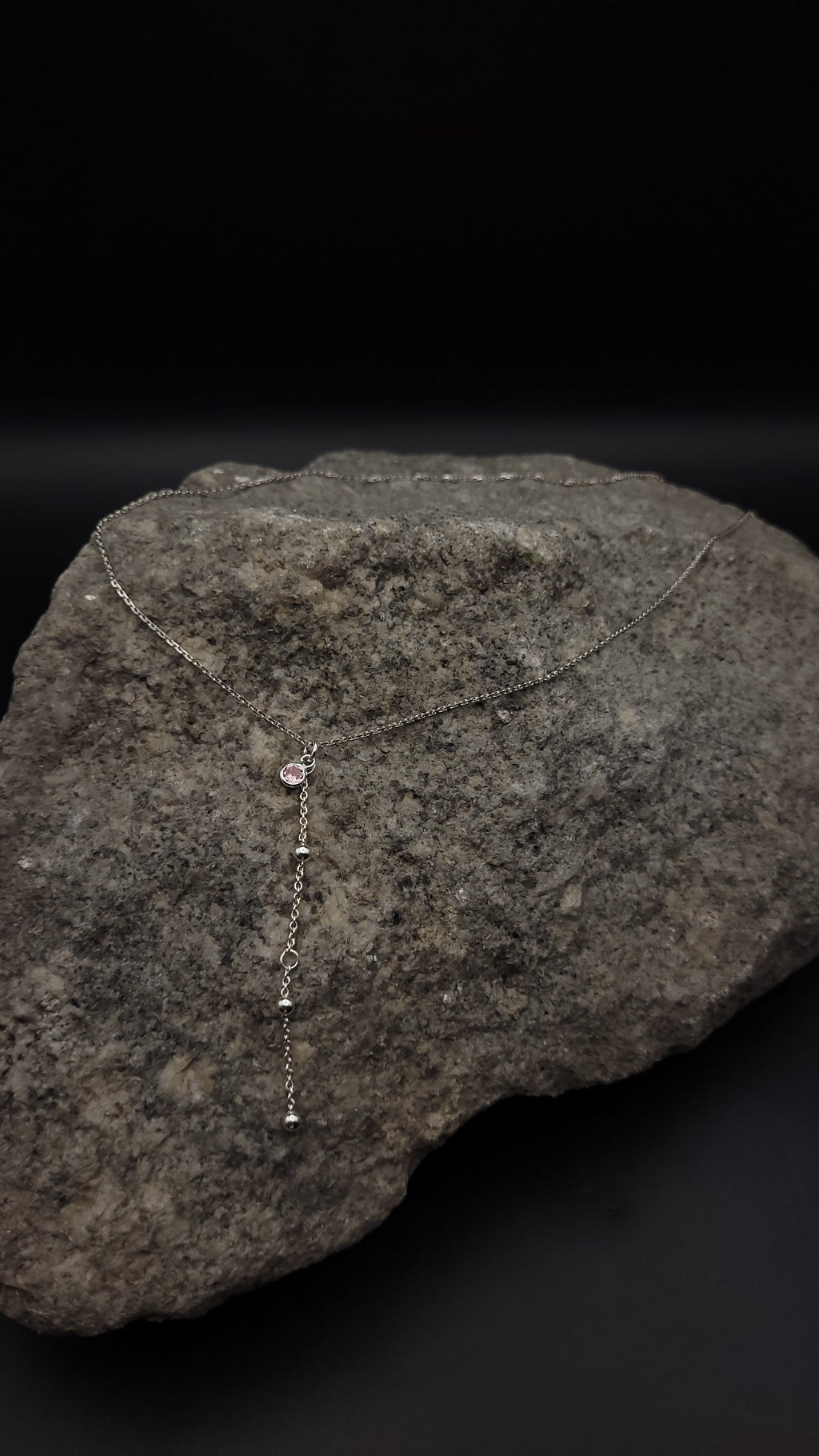 Y-Collier "zartes Rosa" · 925 Sterling Silber · rosa Zirkonia