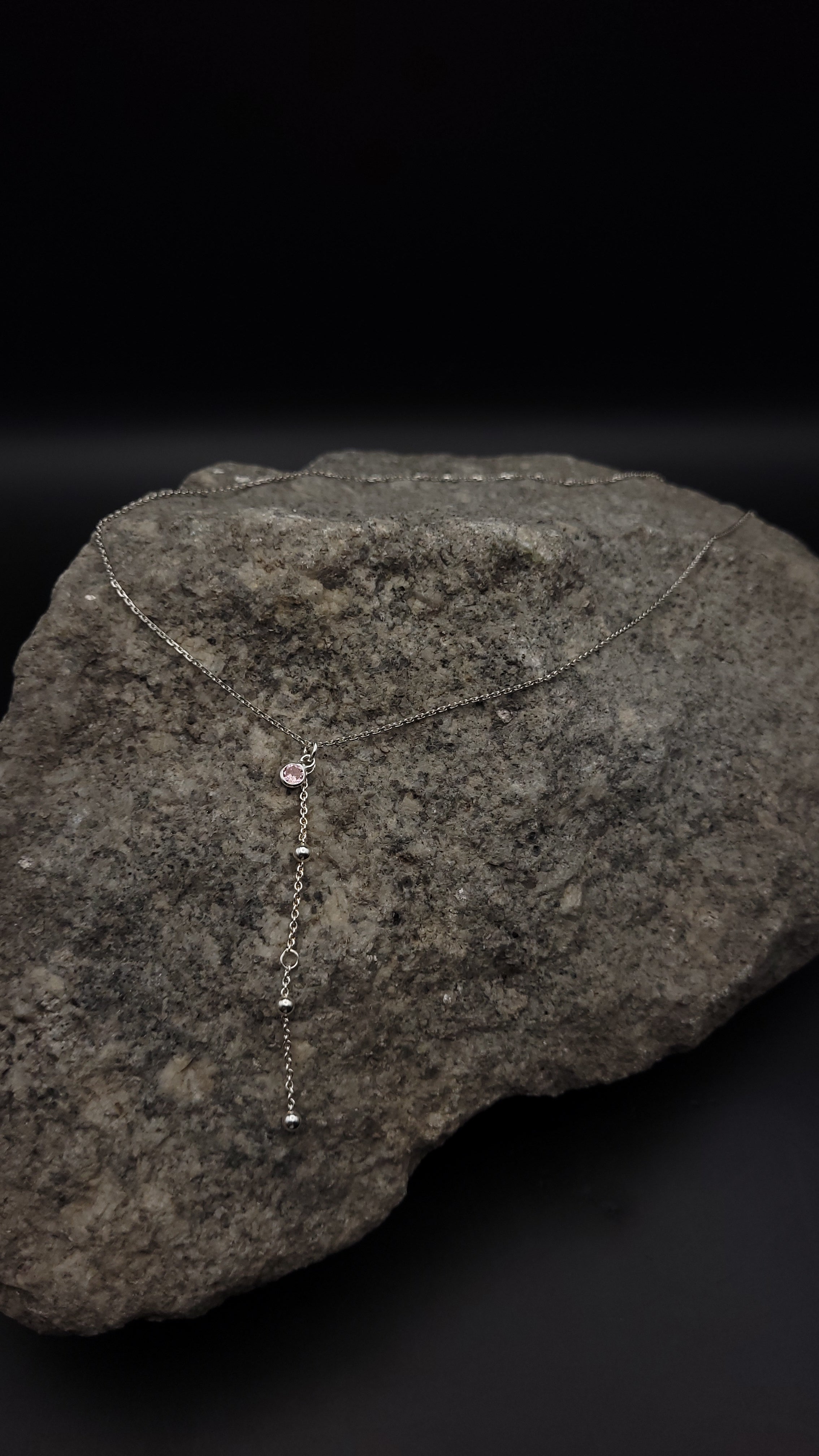 Y-Collier "zartes Rosa" · 925 Sterling Silber · rosa Zirkonia