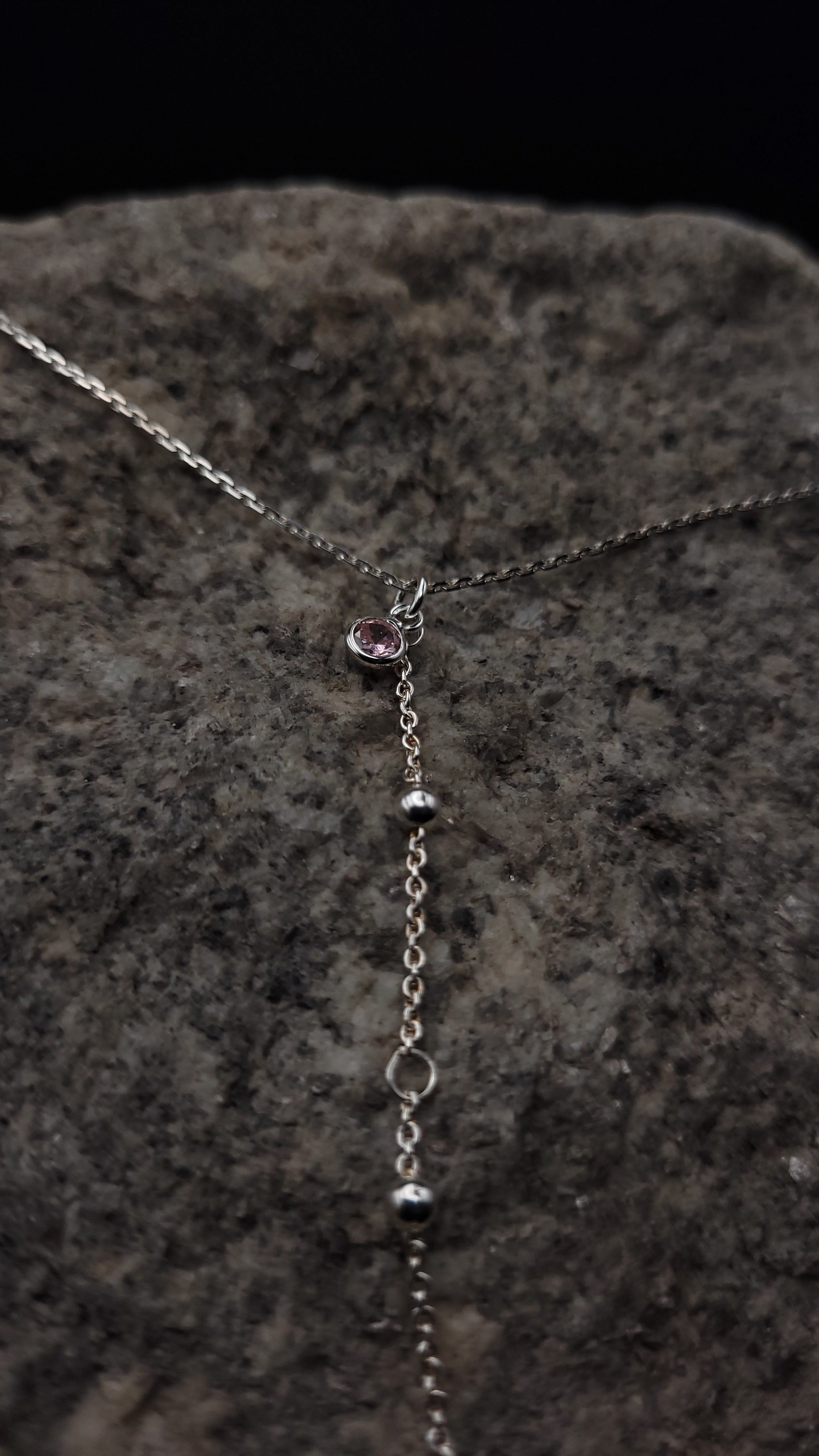 Y-Collier "zartes Rosa" · 925 Sterling Silber · rosa Zirkonia