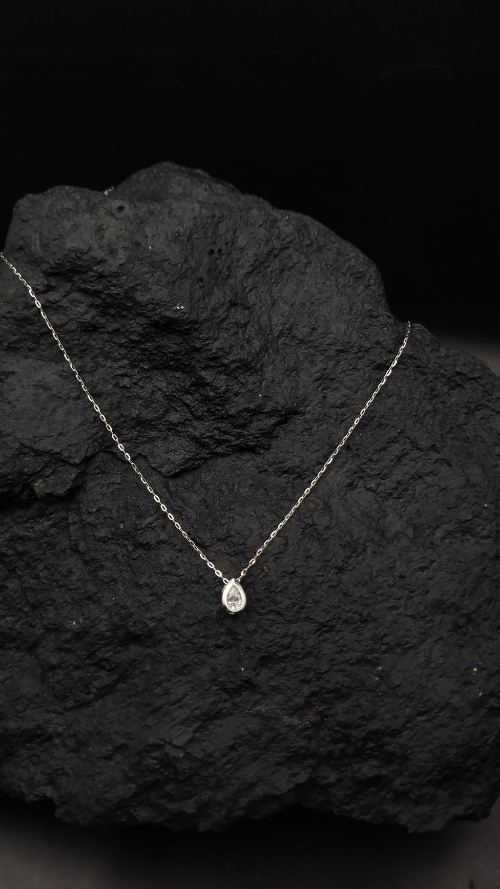 Halskette "Drop" - 925 Sterling Silber - weißer Zirkonia