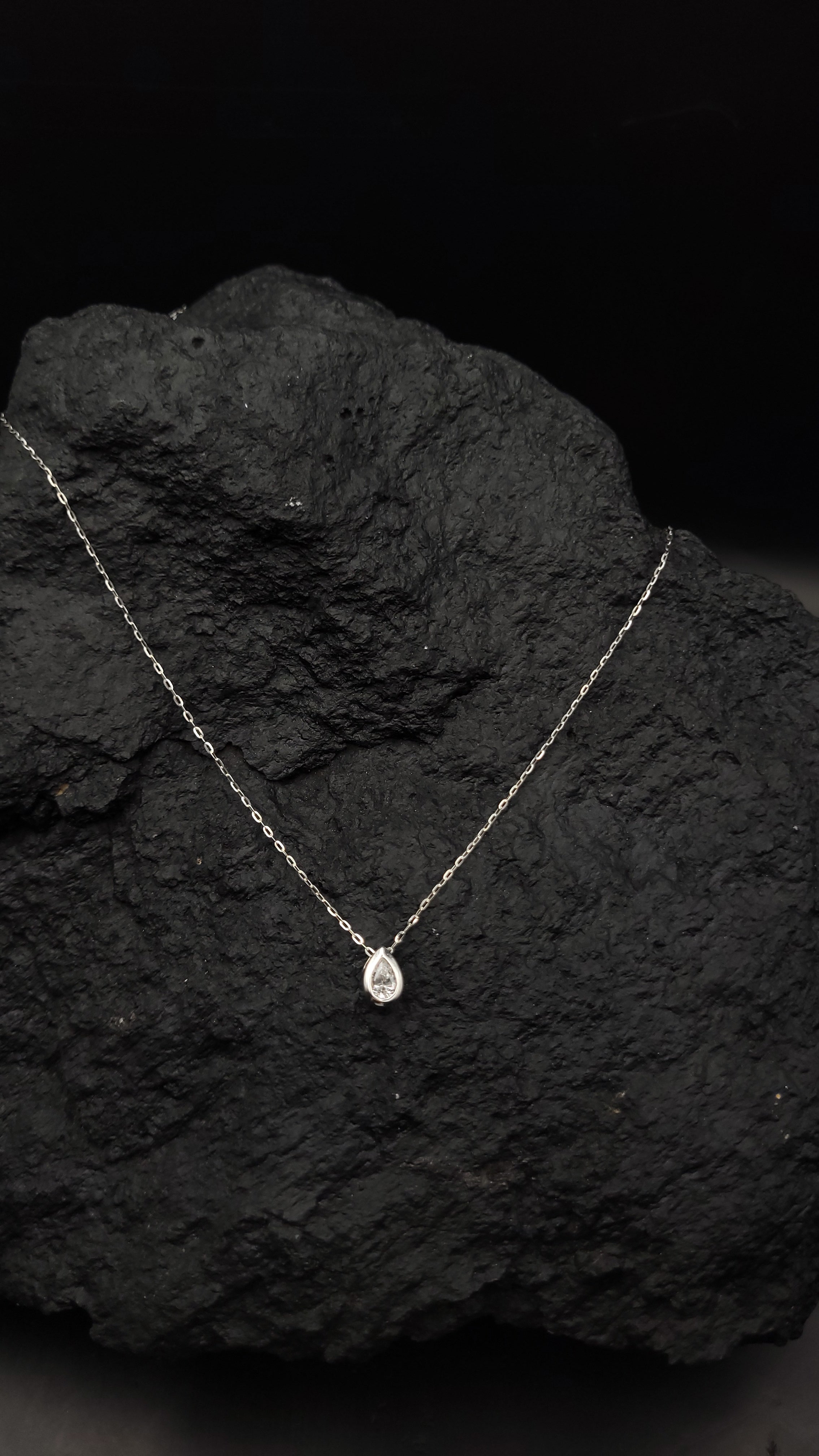 Halskette "Drop" - 925 Sterling Silber - weißer Zirkonia