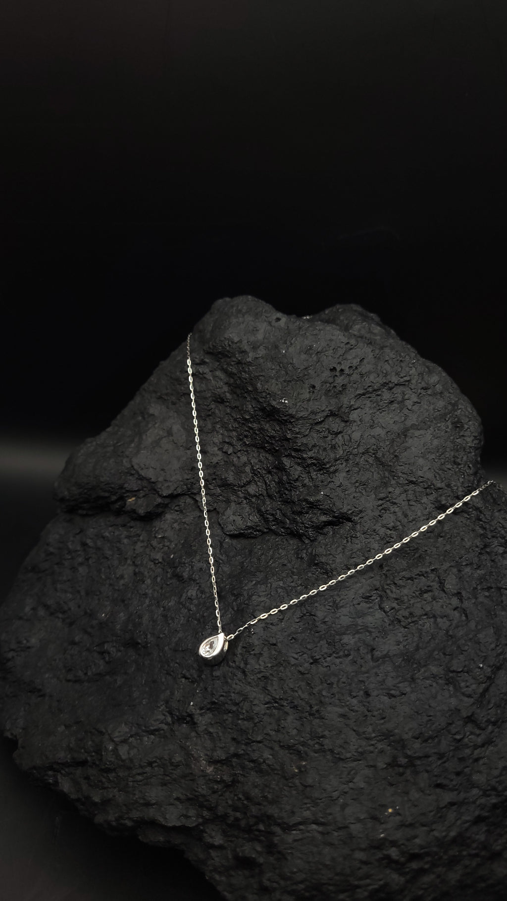 Halskette "Drop" - 925 Sterling Silber - weißer Zirkonia