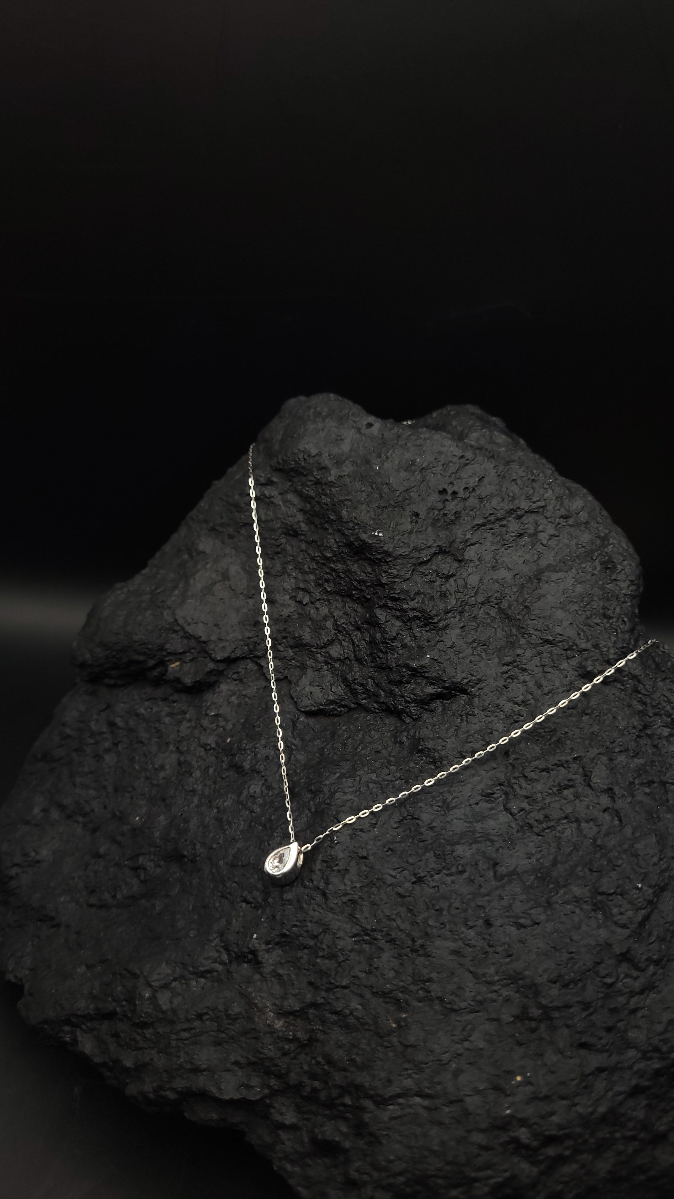 Halskette "Drop" - 925 Sterling Silber - weißer Zirkonia