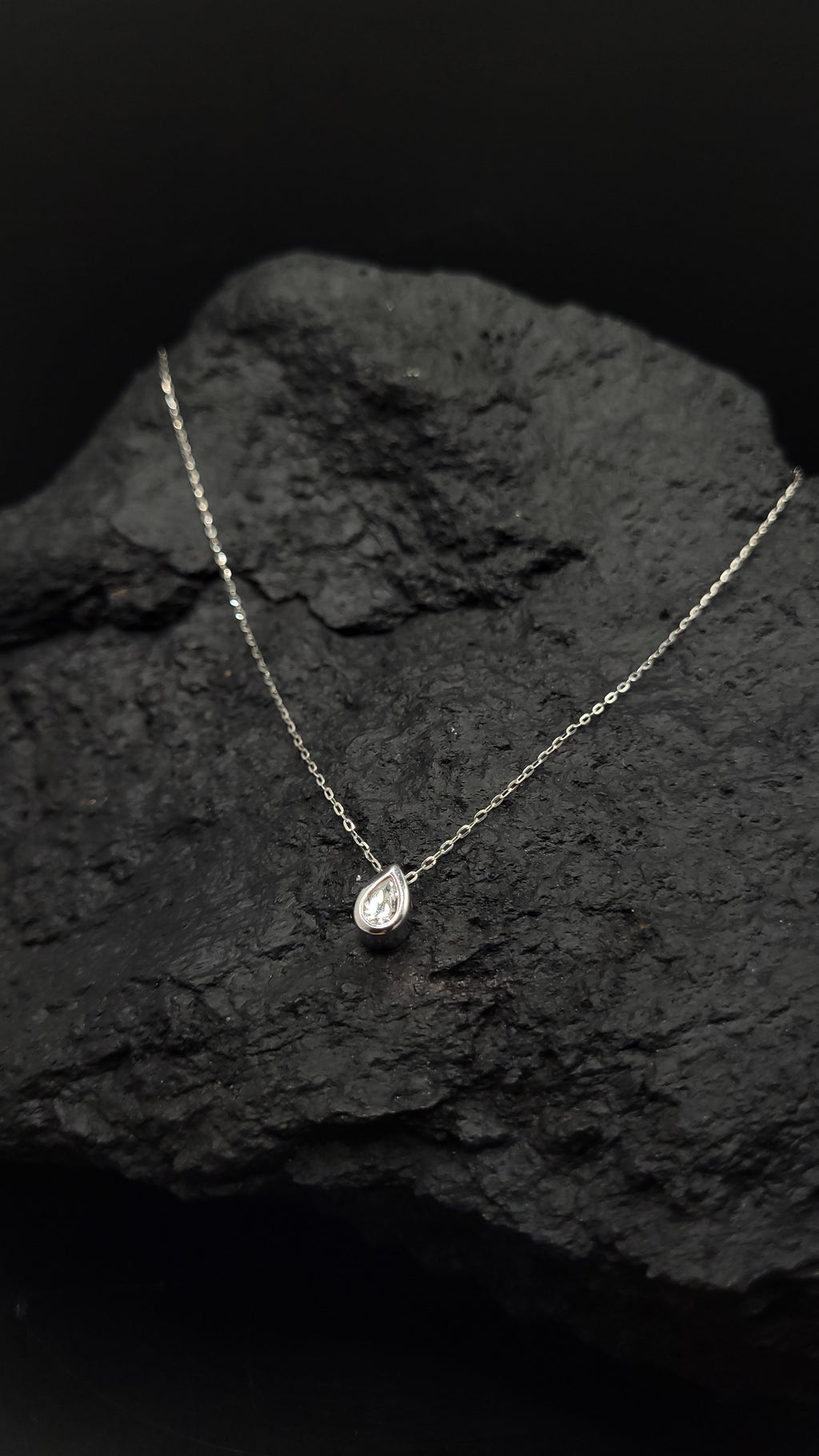 Halskette "Drop" - 925 Sterling Silber - weißer Zirkonia