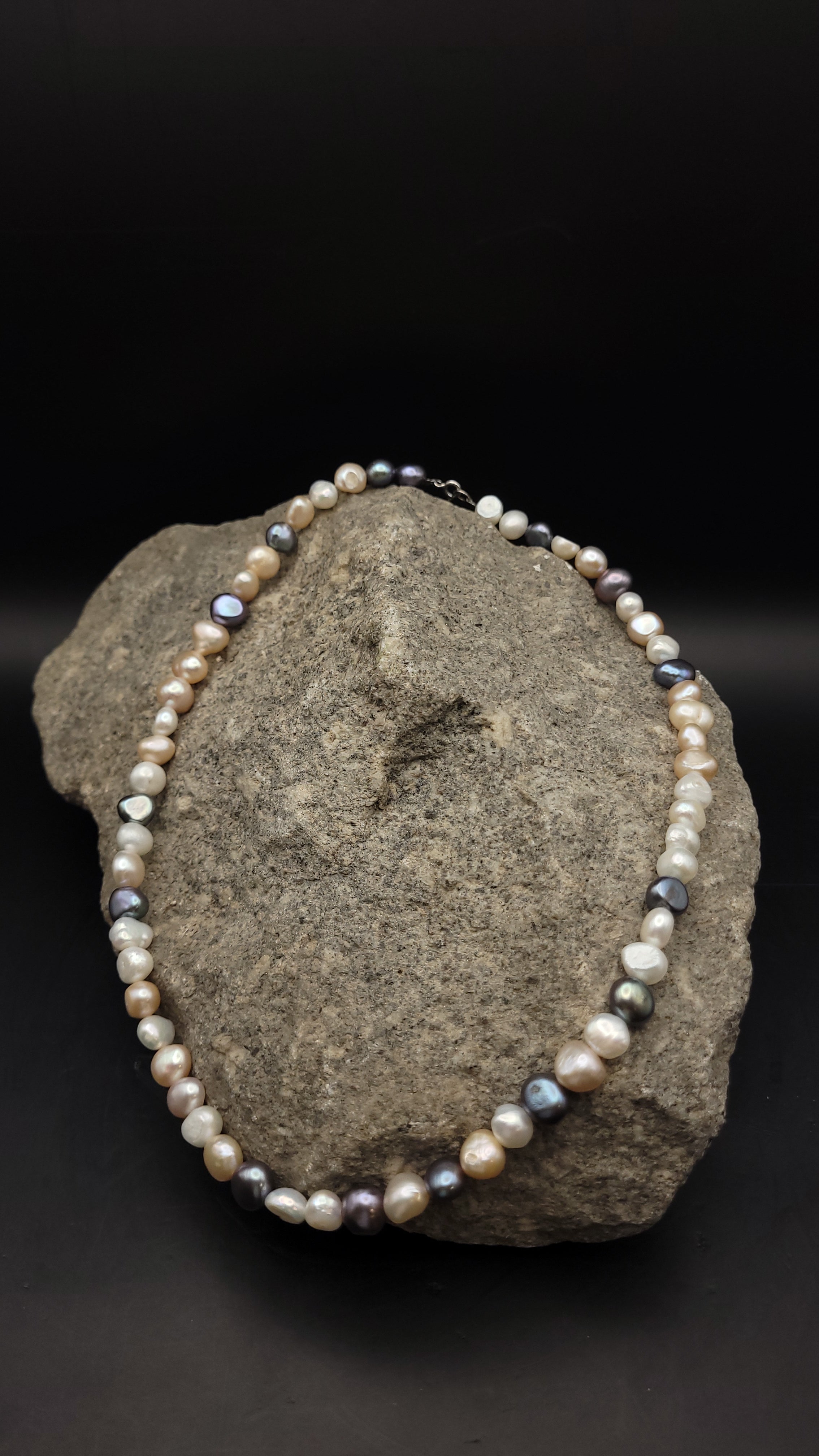 Perlenkette "Mondschimmer" · 925 Sterling Silber · Süßwasser Zuchtperlen