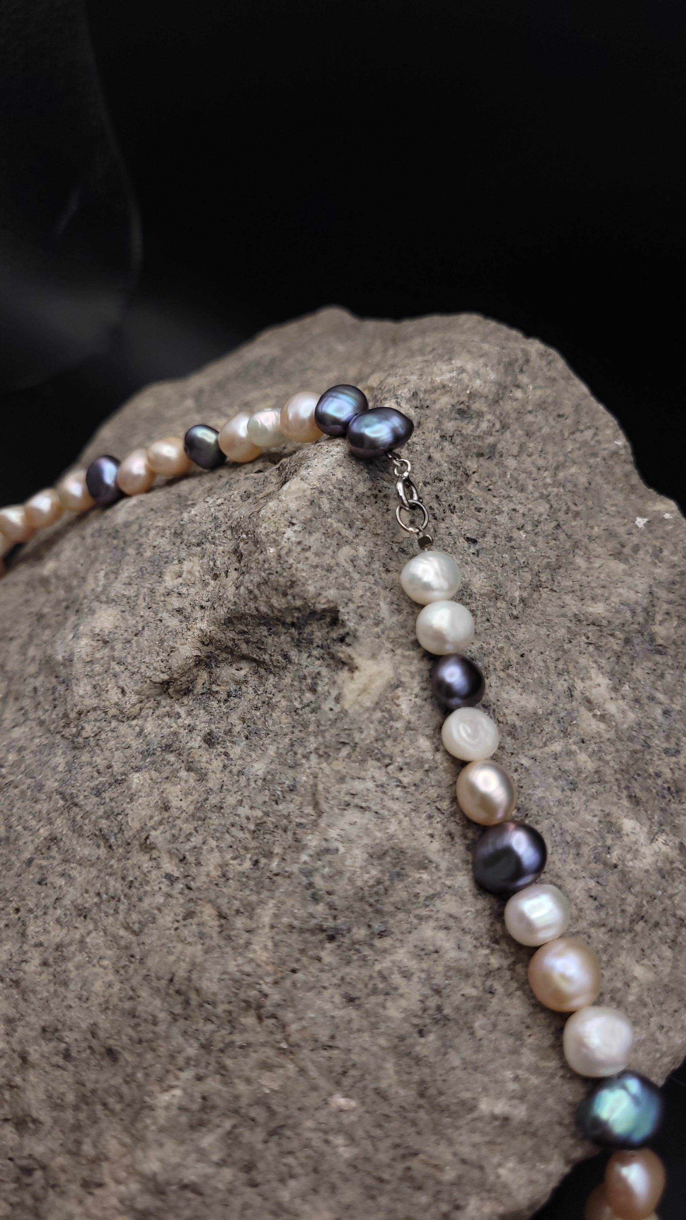 Perlenkette "Mondschimmer" · 925 Sterling Silber · Süßwasser Zuchtperlen