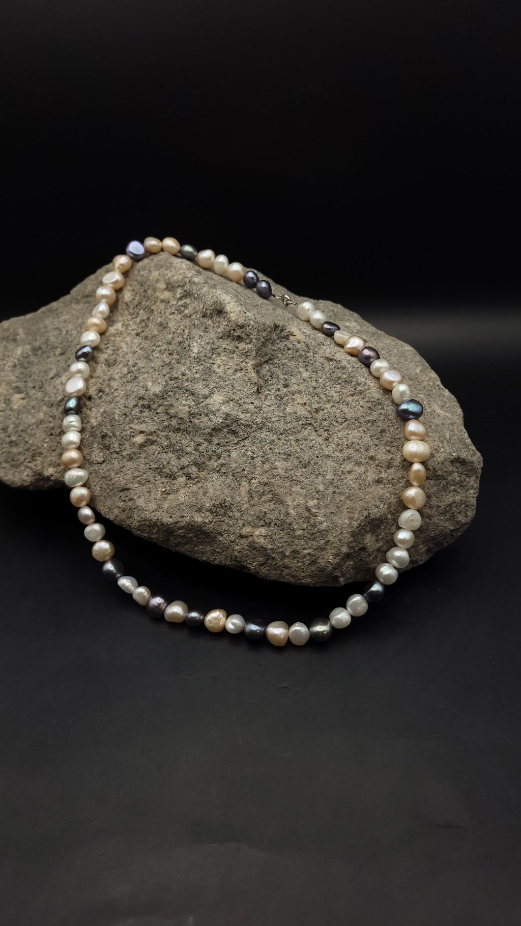 Perlenkette "Mondschimmer" · 925 Sterling Silber · Süßwasser Zuchtperlen