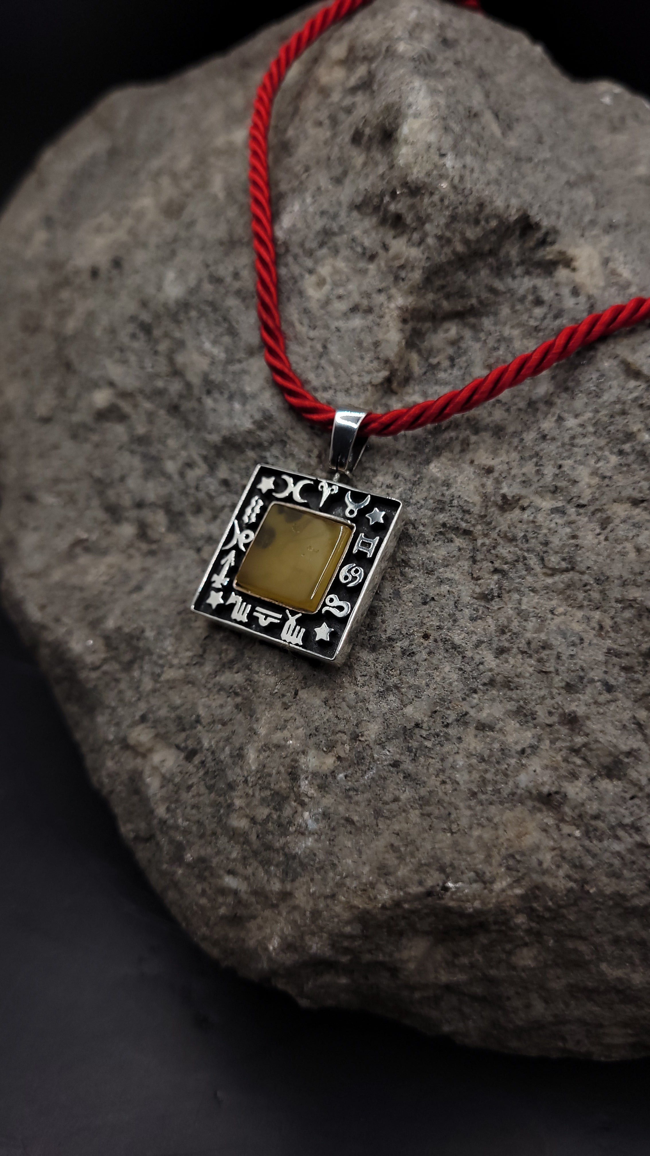 Halskette "Amber Sky" · 925 Sterling Silber · Naturbernstein · Einzelstück