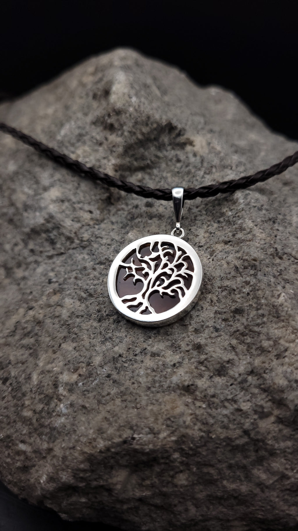 Collier "Amber Tree" · 925 Sterling Silber · Naturbernstein · 55 cm · Einzelstück