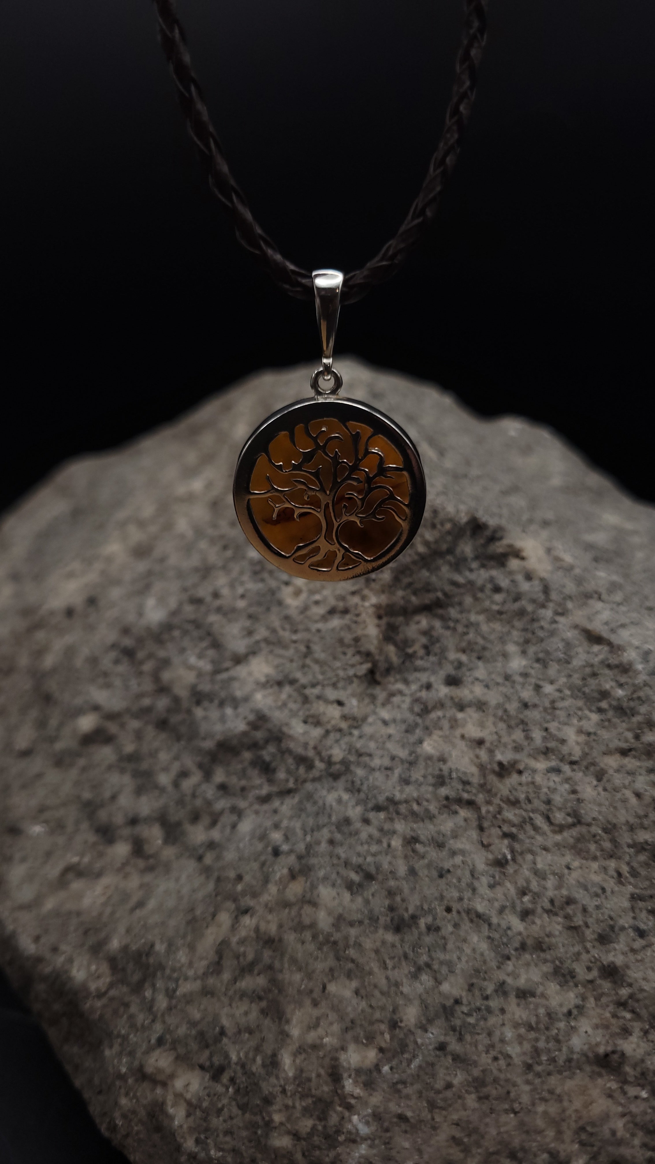 Collier "Amber Tree" · 925 Sterling Silber · Naturbernstein · 55 cm · Einzelstück
