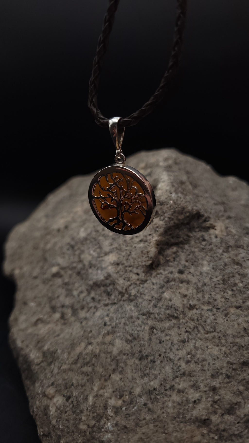 Collier "Amber Tree" · 925 Sterling Silber · Naturbernstein · 55 cm · Einzelstück