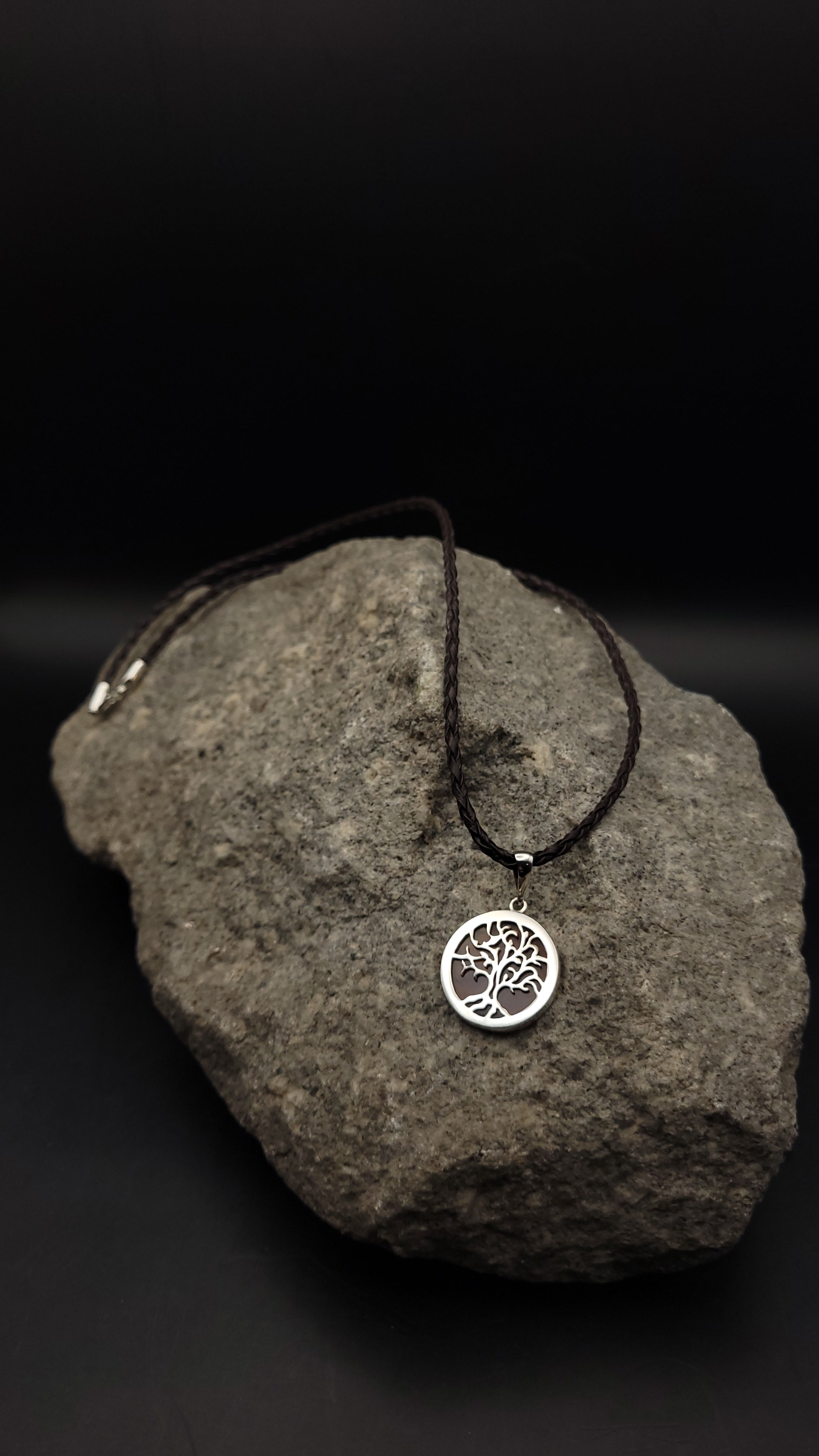 Collier "Amber Tree" · 925 Sterling Silber · Naturbernstein · 55 cm · Einzelstück