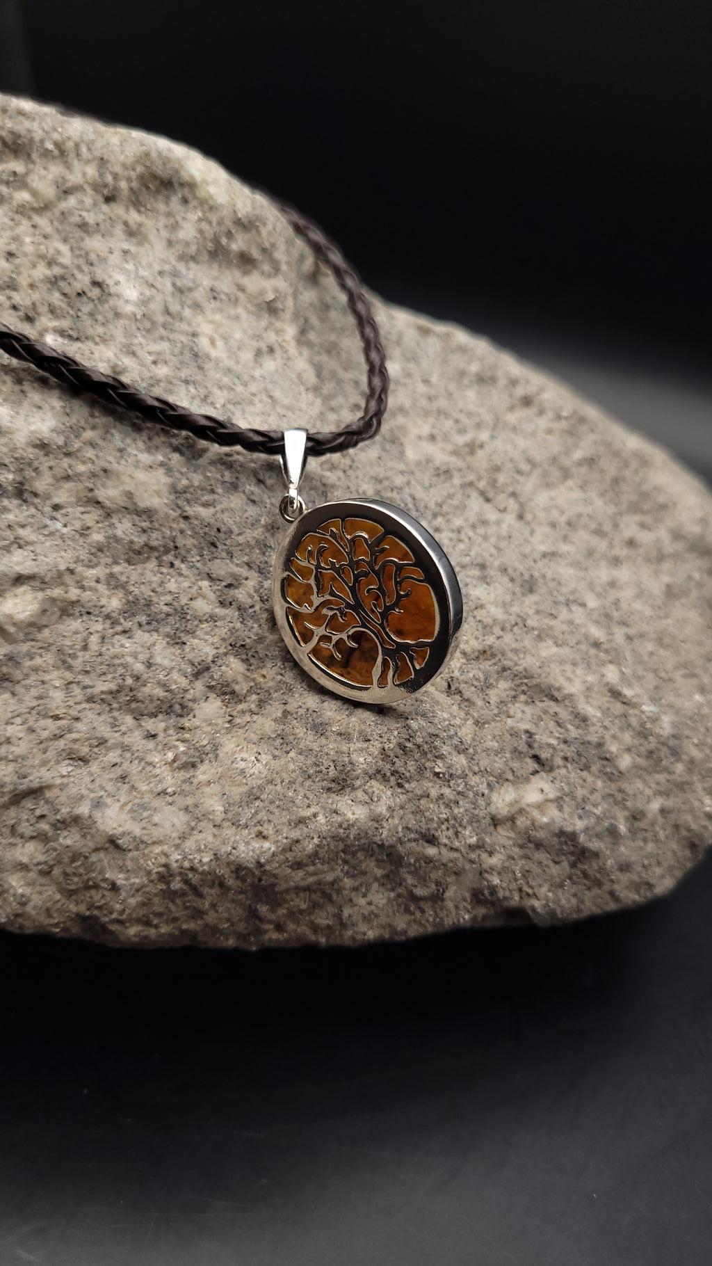 Collier "Amber Tree" · 925 Sterling Silber · Naturbernstein · 55 cm · Einzelstück