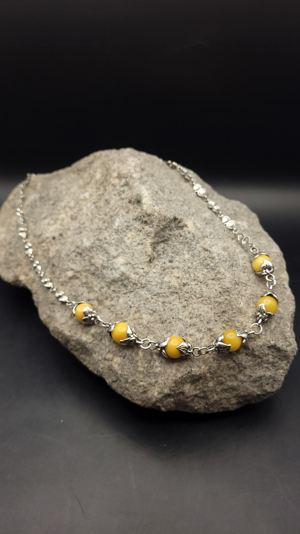 Collier "Sonnengold" · 925 Sterling Silber · Honigbernstein · Unikat