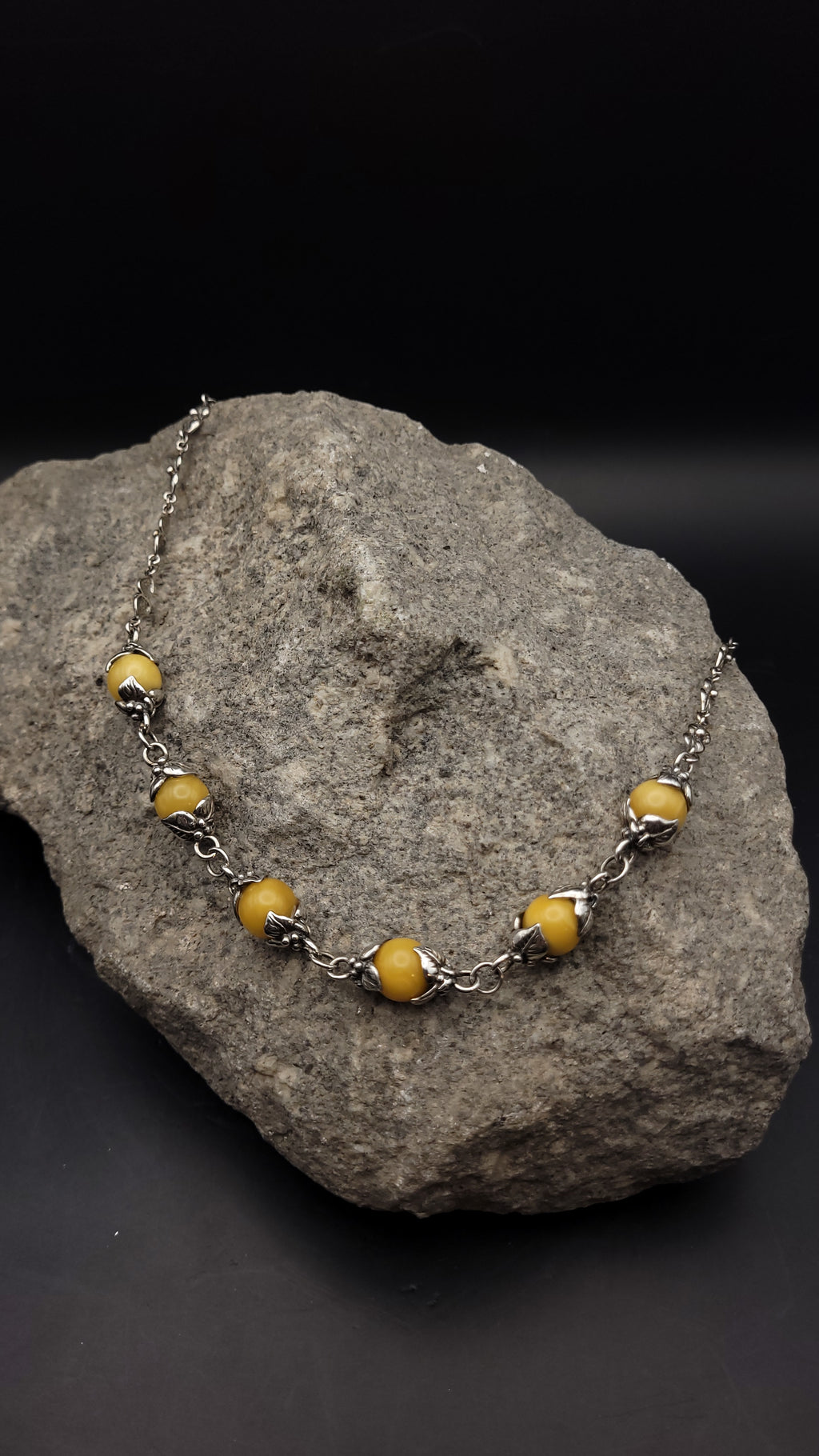 Collier "Sonnengold" · 925 Sterling Silber · Honigbernstein · Unikat