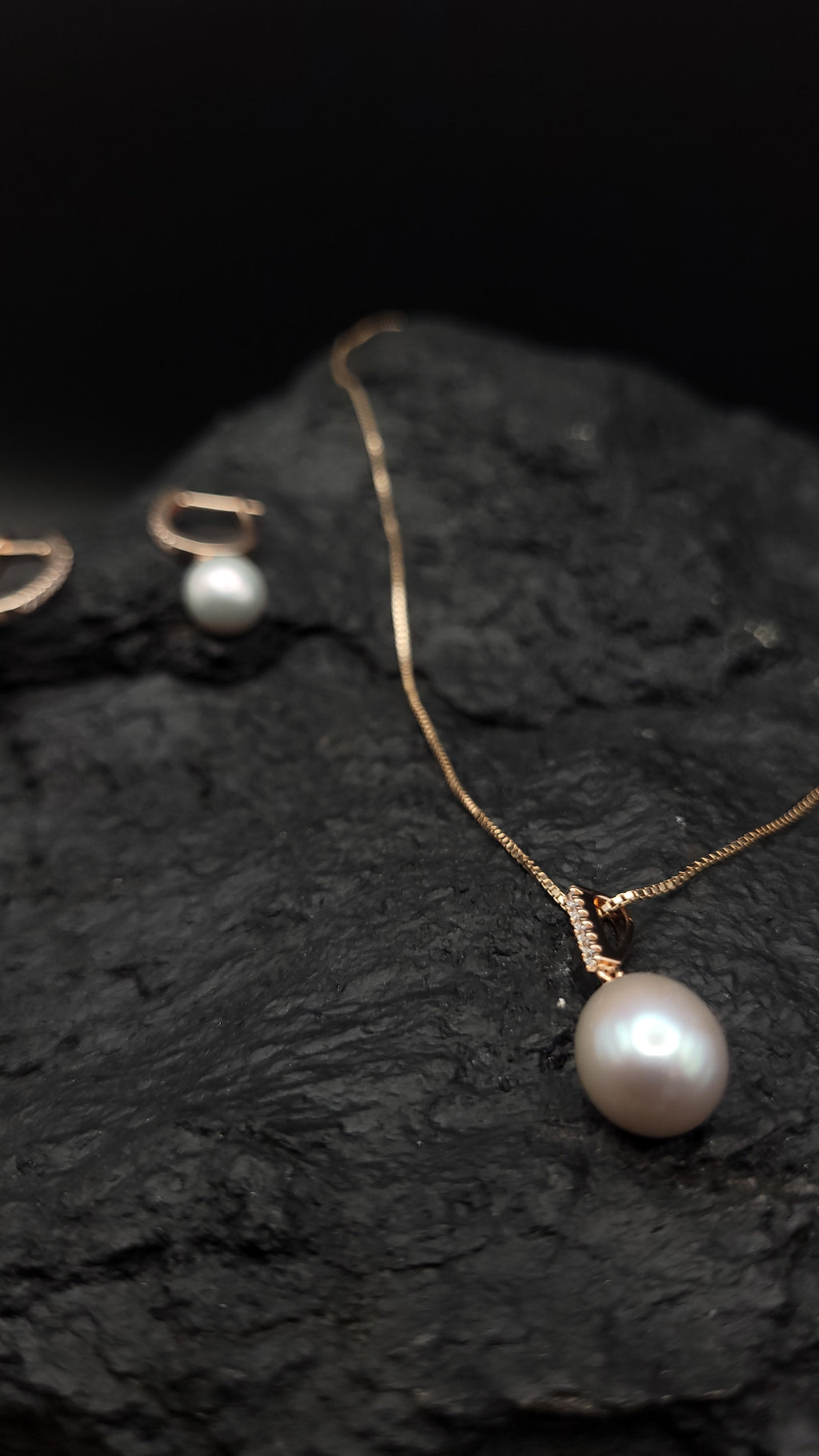 Schmuck-Set "Pearls Power" · 925 Sterling Silber · rosévergoldet · Unikat