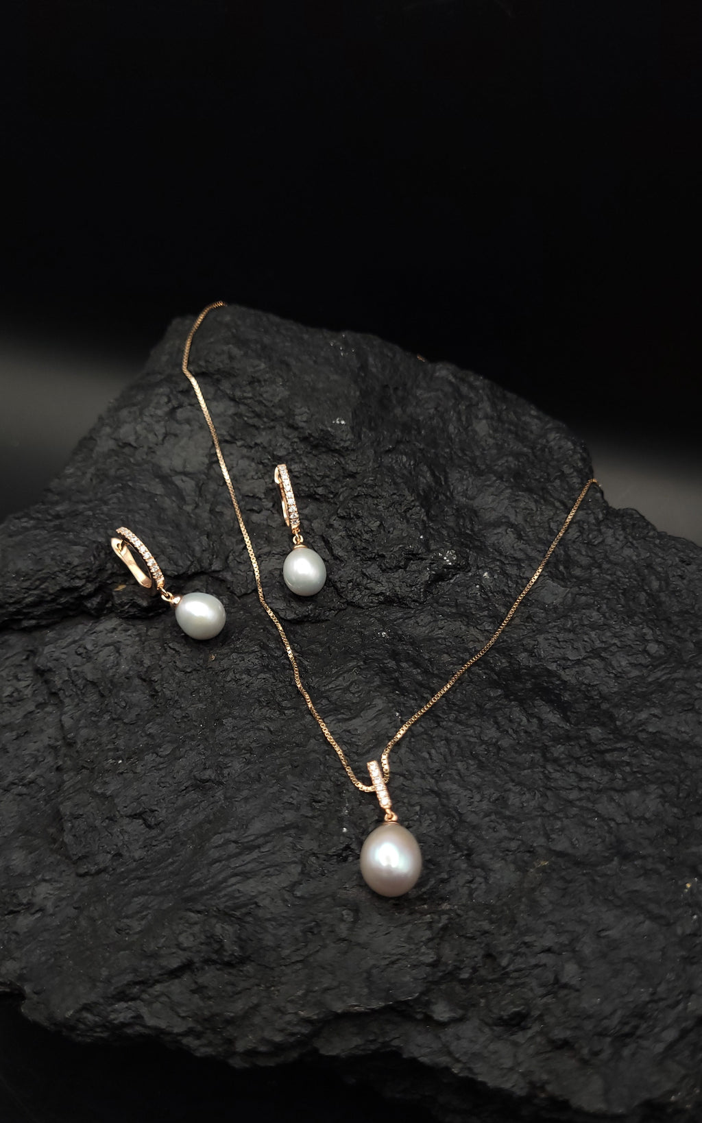 Schmuck-Set "Pearls Power" · 925 Sterling Silber · rosévergoldet · Unikat