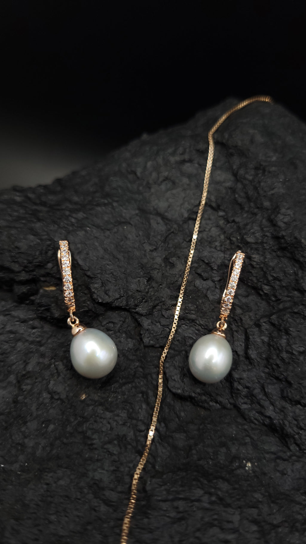 Schmuck-Set "Pearls Power" · 925 Sterling Silber · rosévergoldet · Unikat
