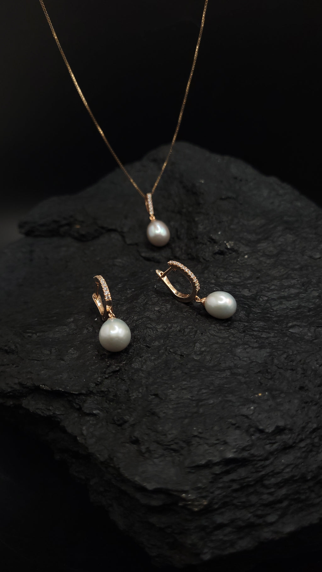 Schmuck-Set "Pearls Power" · 925 Sterling Silber · rosévergoldet · Unikat