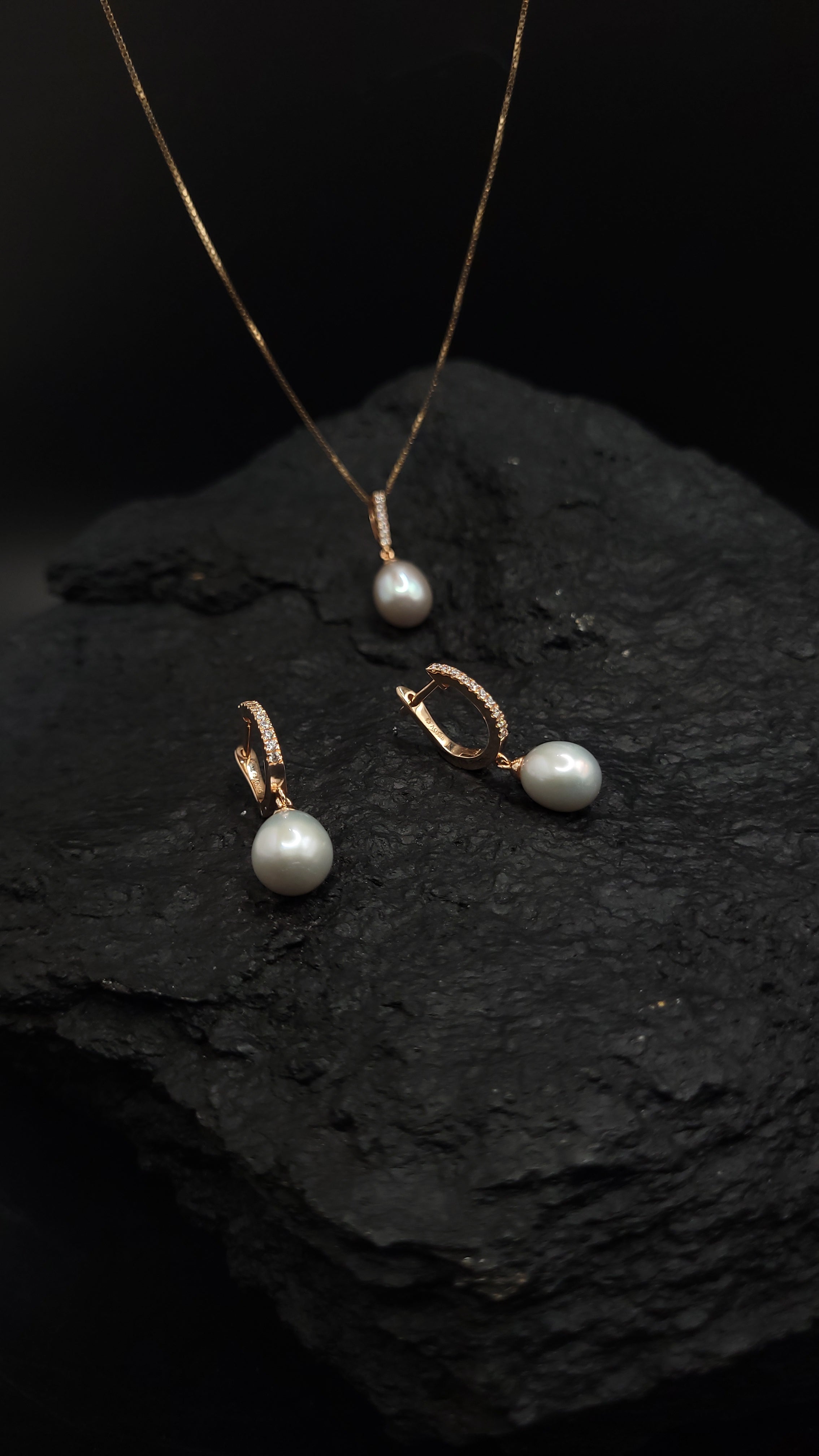 Schmuck-Set "Pearls Power" · 925 Sterling Silber · rosévergoldet · Unikat