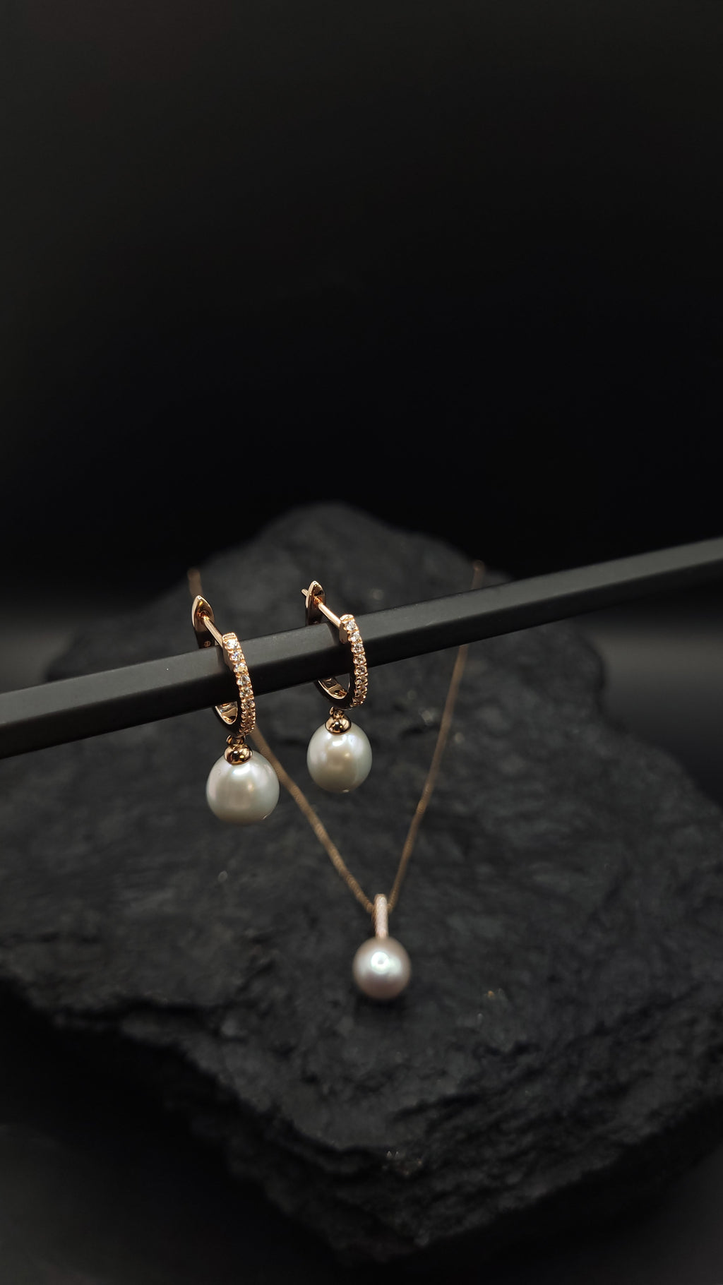 Schmuck-Set "Pearls Power" · 925 Sterling Silber · rosévergoldet · Unikat