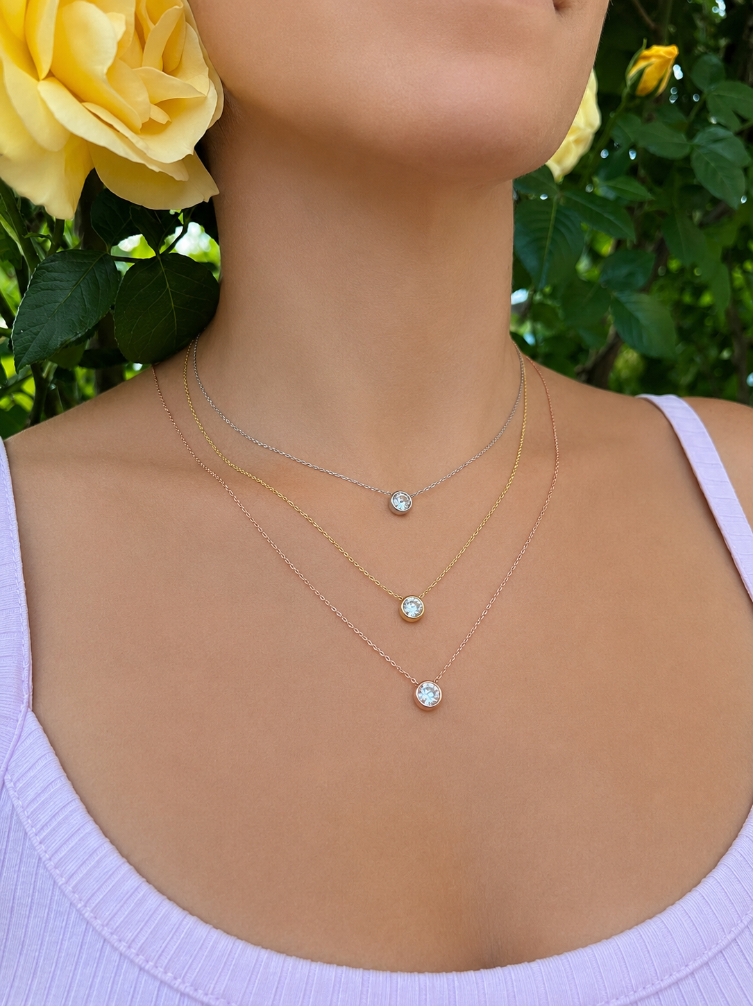 Collier "Zeitlose Eleganz" - 925 Sterling Silber - Vergoldung - weißer Zirkonia