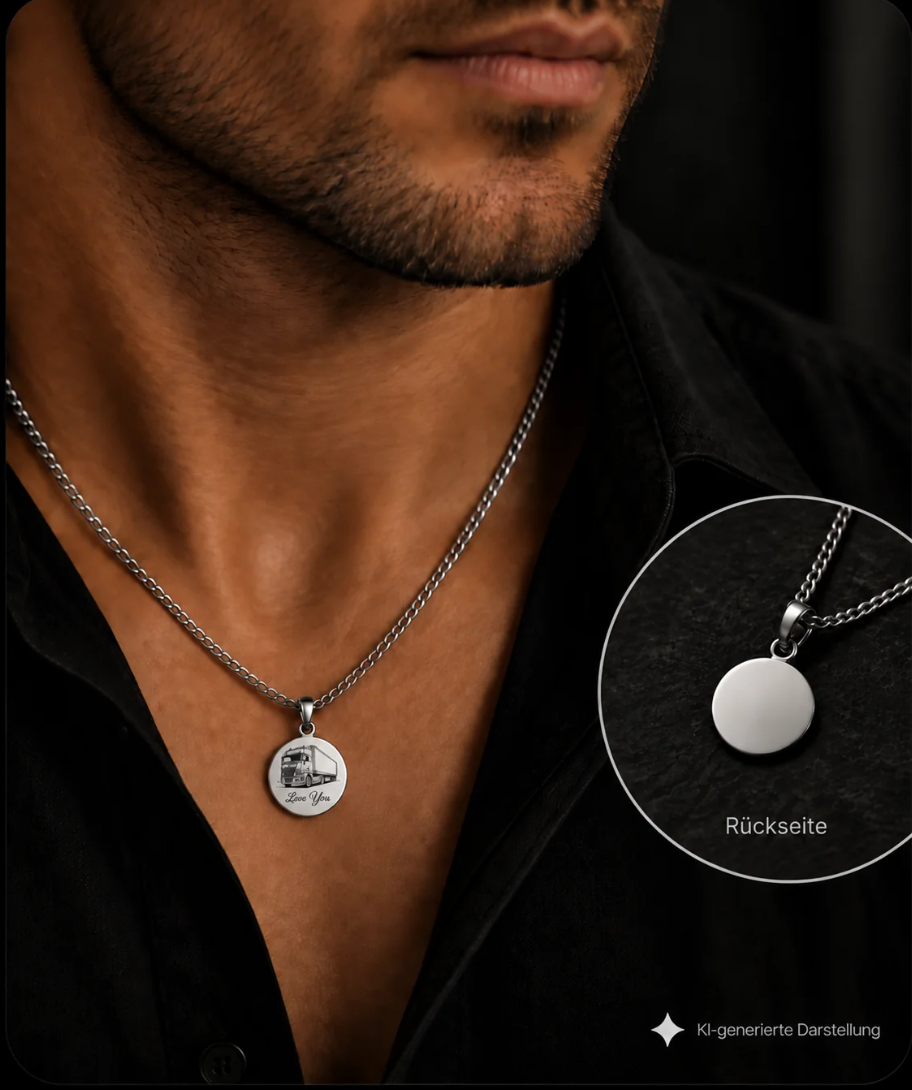 925 Sterling Silber Doppeltanhänger Schutzpatron | Gravur | unisex