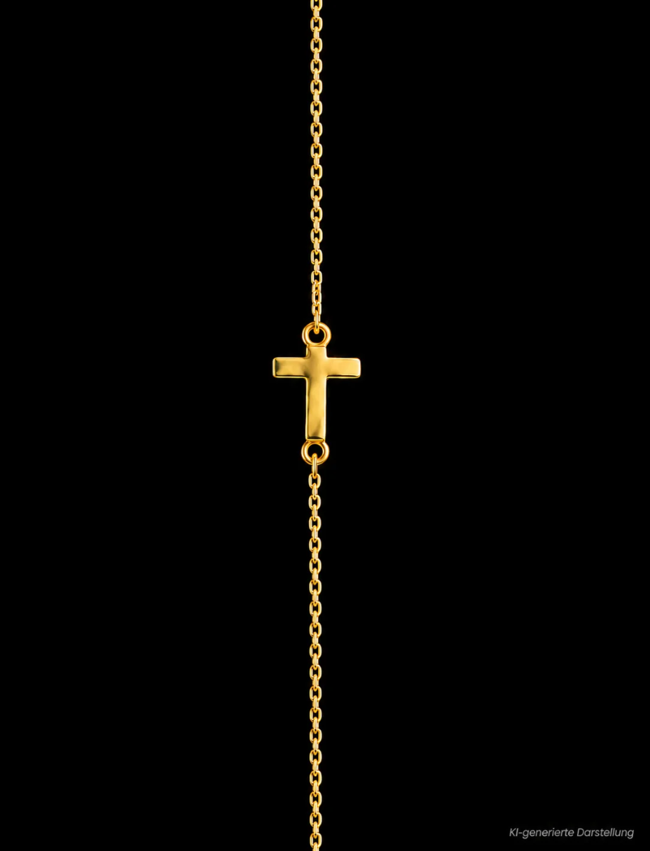 Feines Goldarmband aus 333er Gold - GLAUBE - 17+20 cm