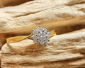 Luxus Diamantenring / Verlobungsring „Flower“  – 585er Gold - Nr. 55,5 (15,5)