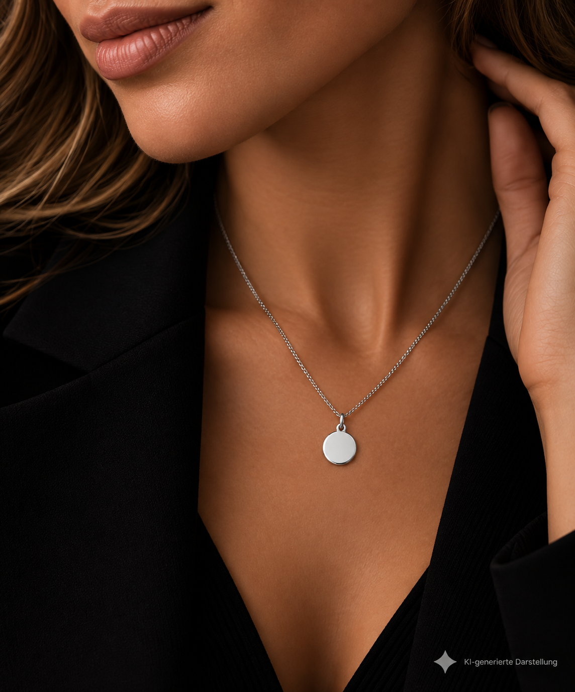925 Sterling Silber Doppeltanhänger „Kommunionsmoment“ | Gravur