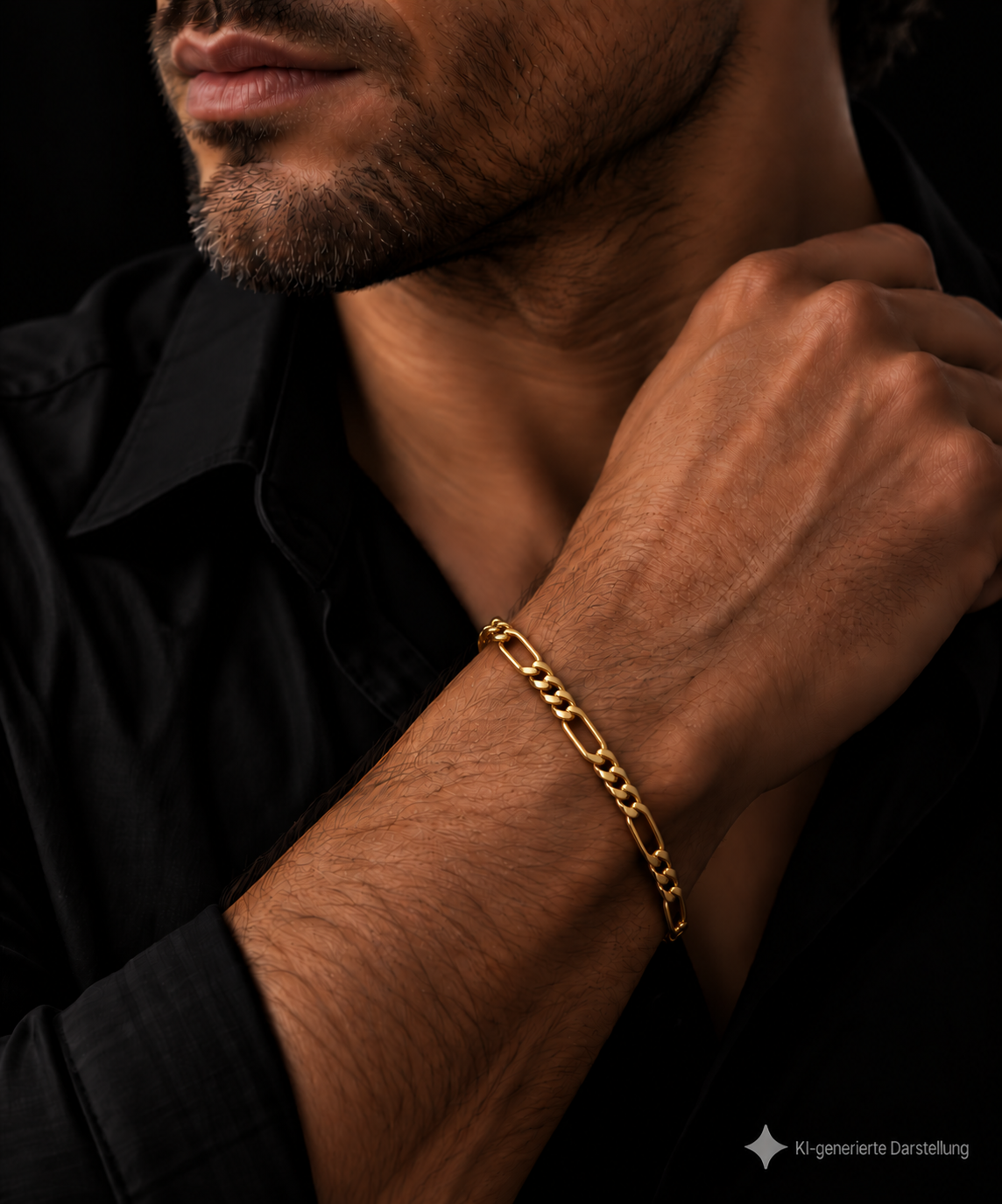 333er Gold Armband "Figaro-Stil" - Länge: 21 cm - Unisex
