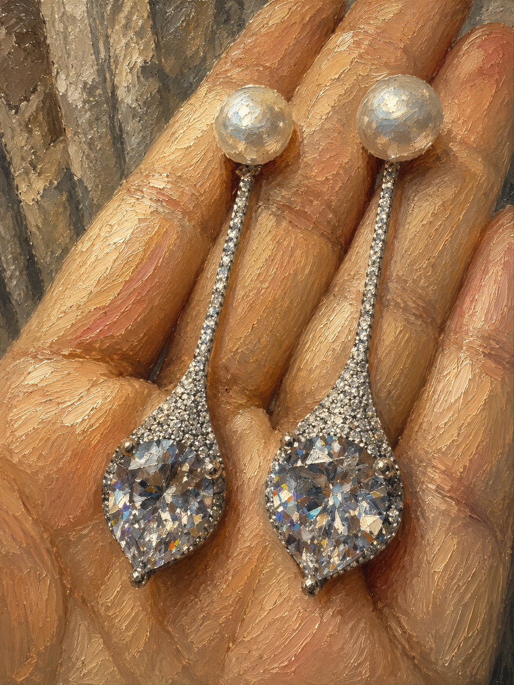 exklusive 925er Sterling Silber Ohrringe •  Süßwasser Zuchtperle • UNIKAT