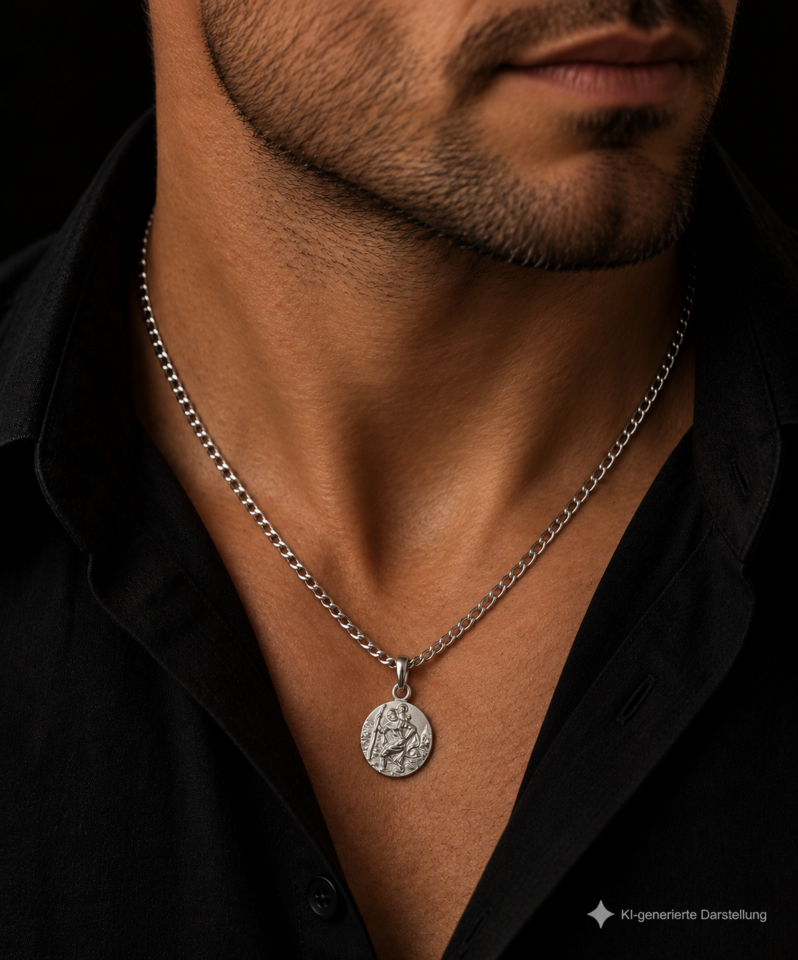925 Sterling Silber Doppeltanhänger Schutzpatron | Gravur | unisex