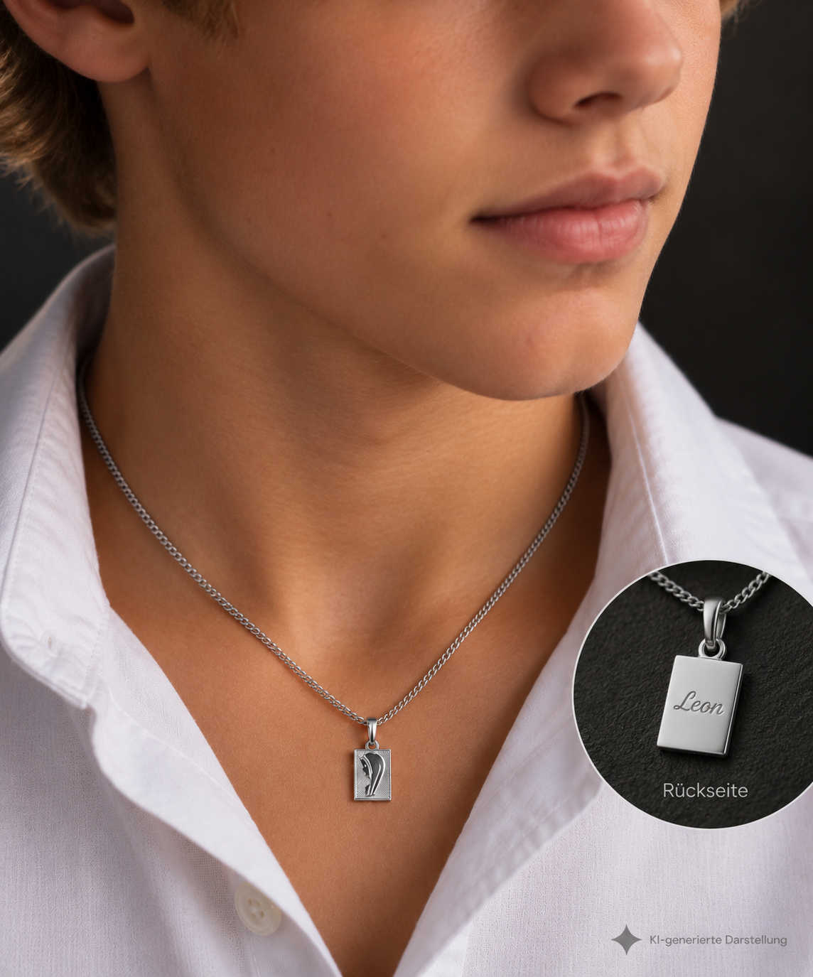 925 Sterling Silber Doppeltanhänger Madonna | Gravur | unisex