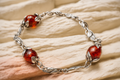 925er Sterling Silber Armband "Vintage" - 21 cm - Bernstein - UNIKAT